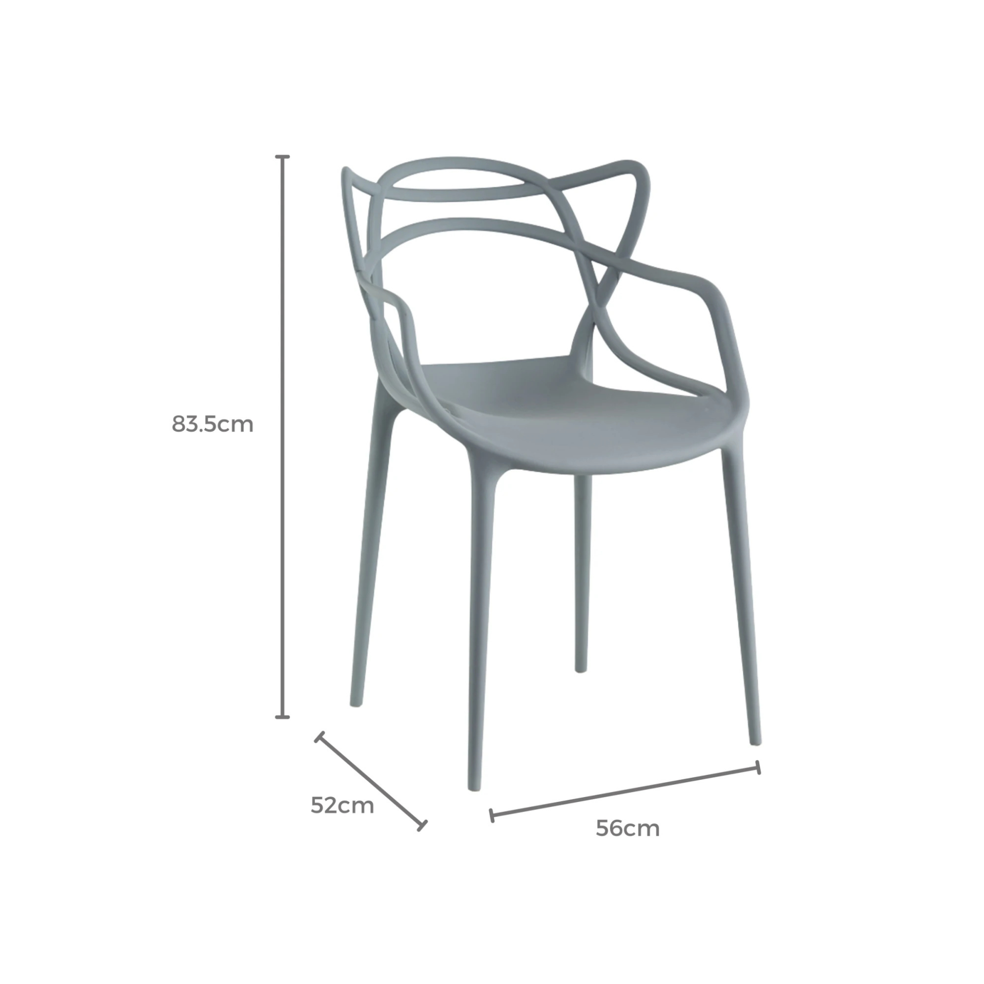 MODE Velo Stackable Dining Chair Replica, Set of 2, Black