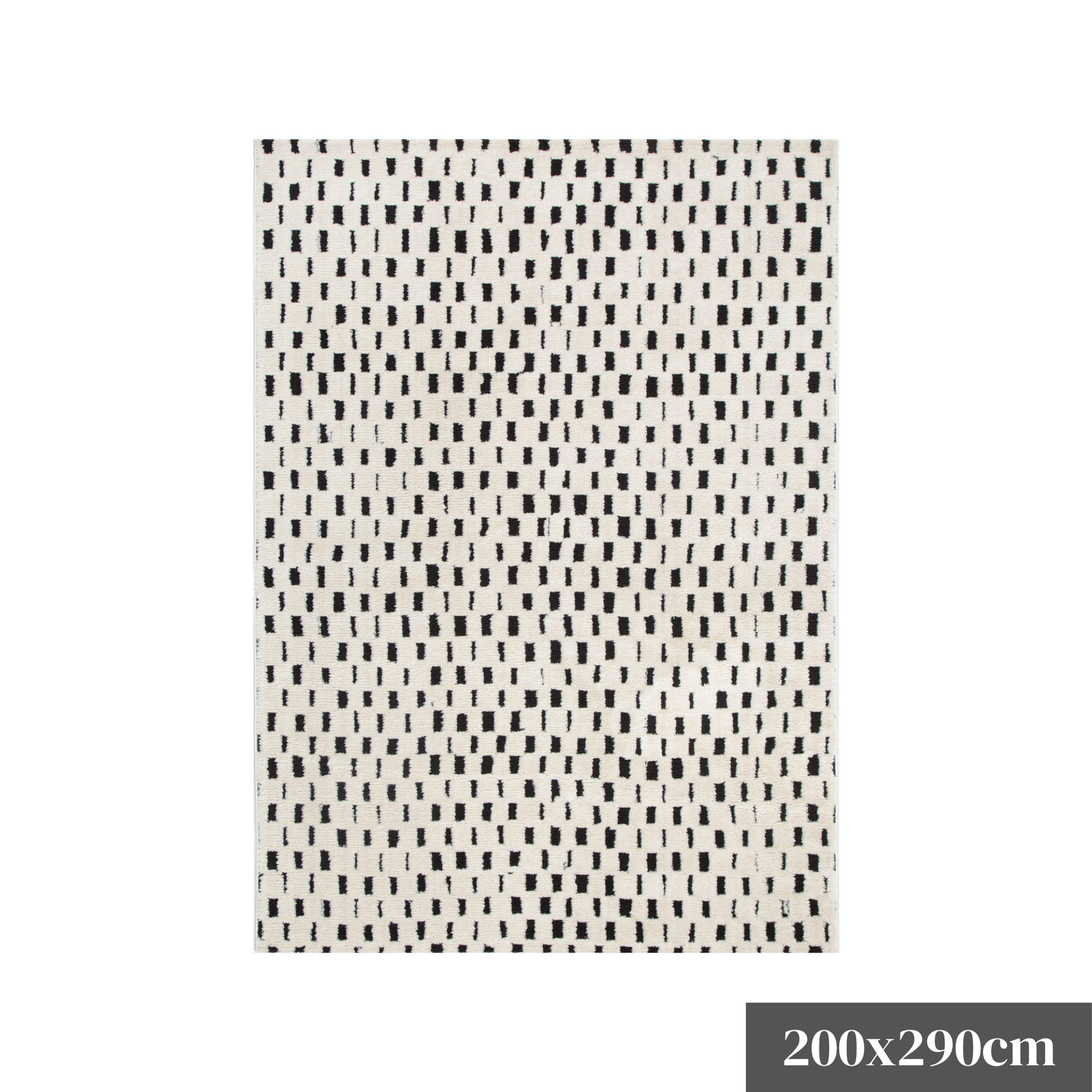 DreamWeaver Lila Monochrome Squares Rug, Black & Cream