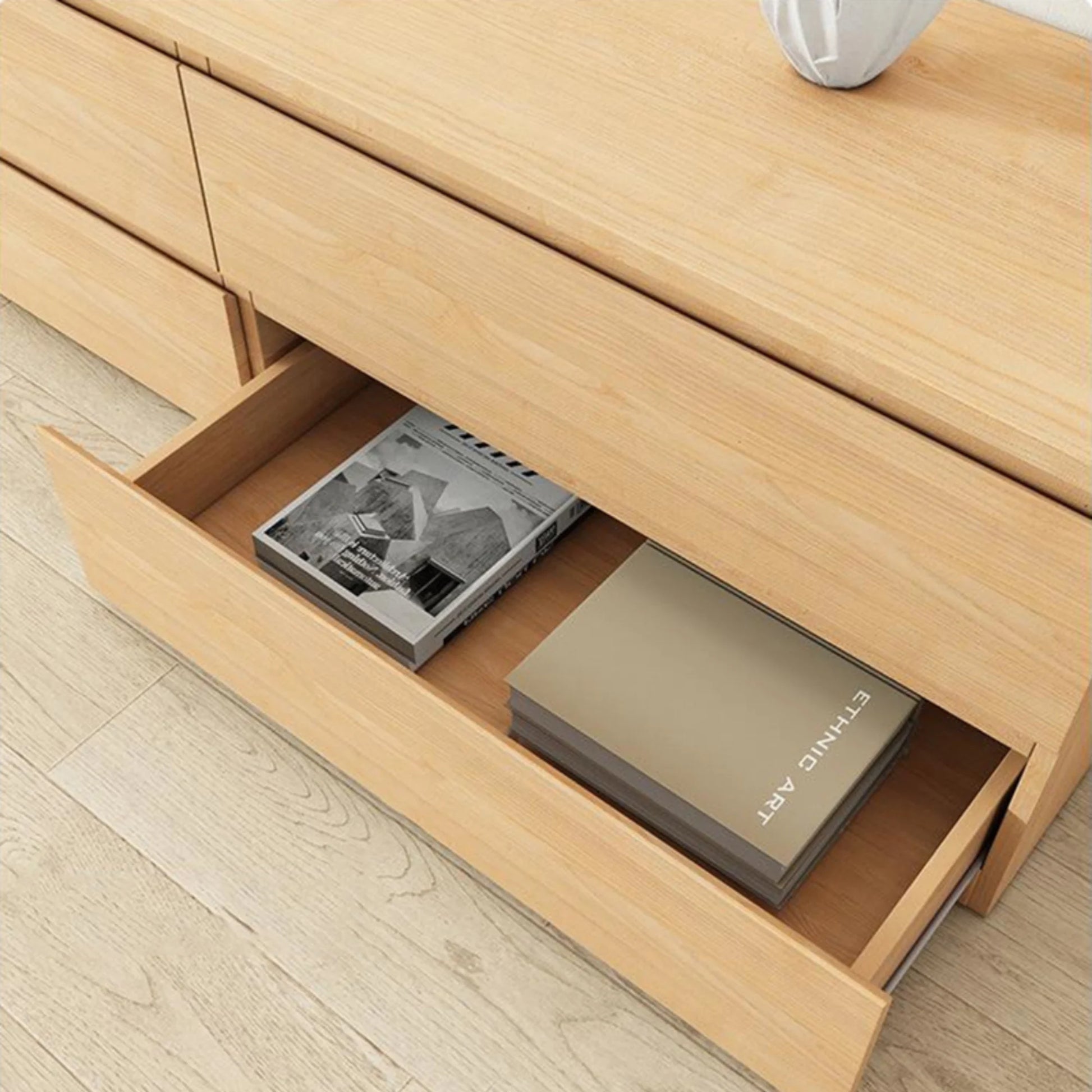 Loft Japandi Floating Entertainment Unit, 240cm, Natural Wood