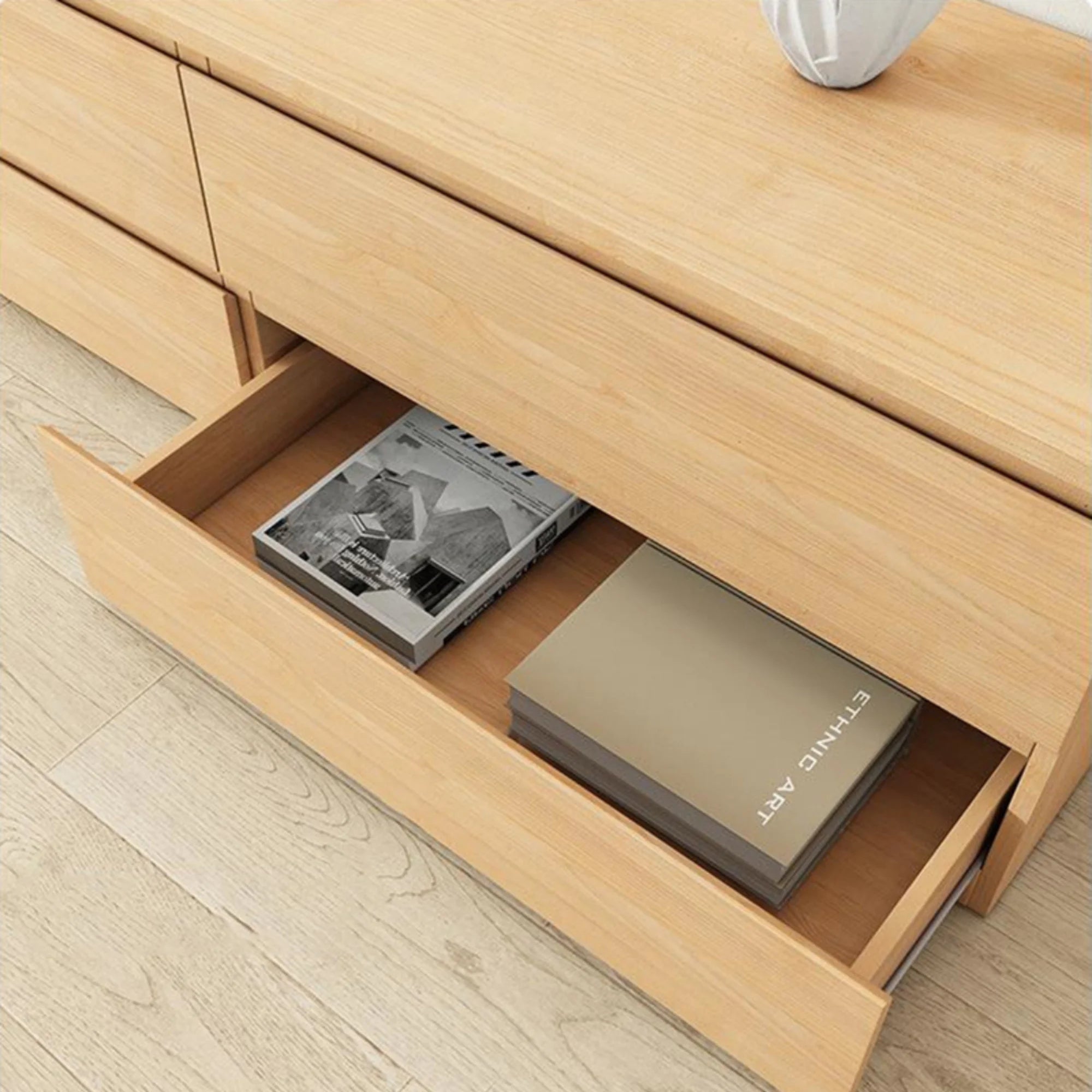 Loft Japandi Floating Entertainment Unit, 240cm, Natural Wood