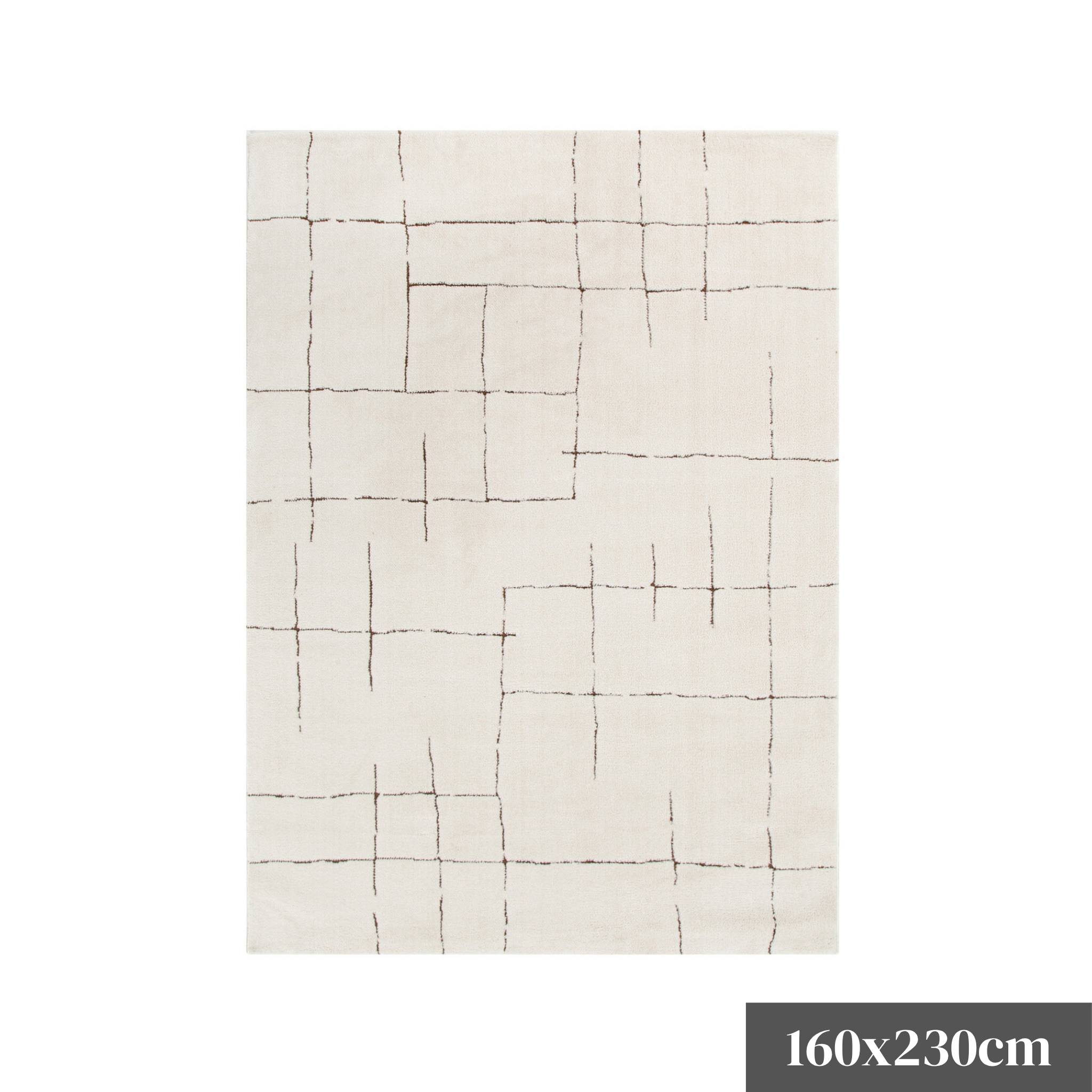 DreamWeaver Lila Abstract Lines Rug, Brown Cream