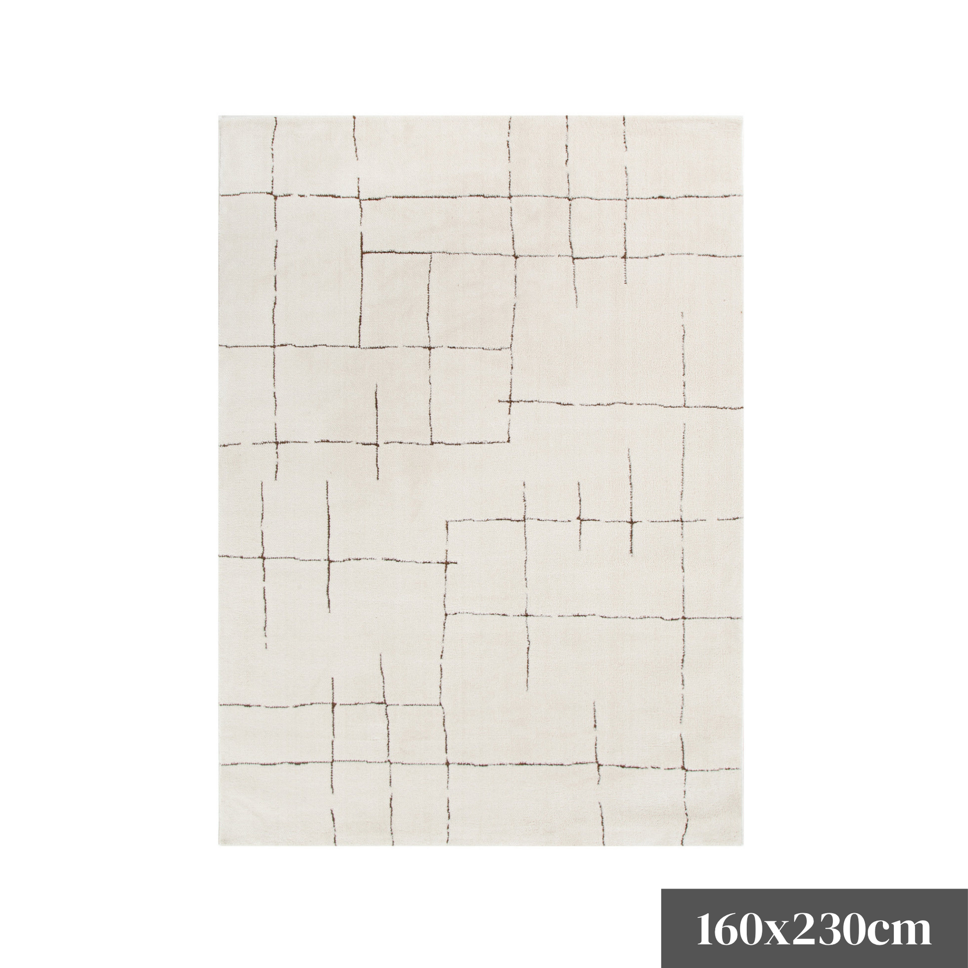 DreamWeaver Lila Abstract Lines Rug, Brown Cream