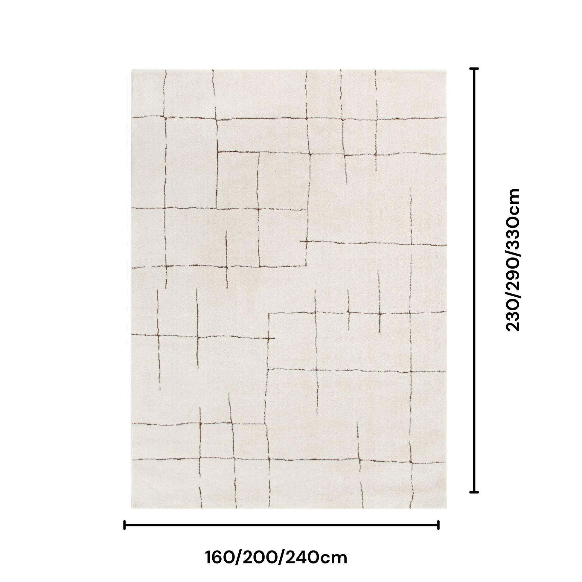DreamWeaver Lila Abstract Lines Rug, Brown Cream