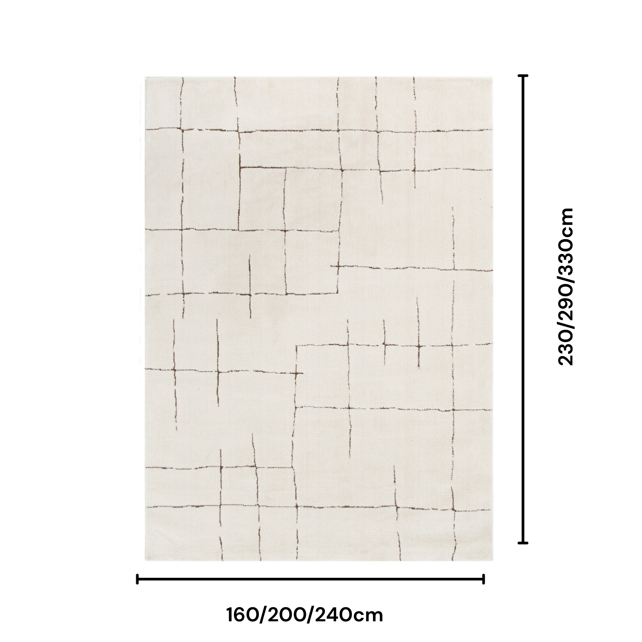 DreamWeaver Lila Abstract Lines Rug, Brown Cream