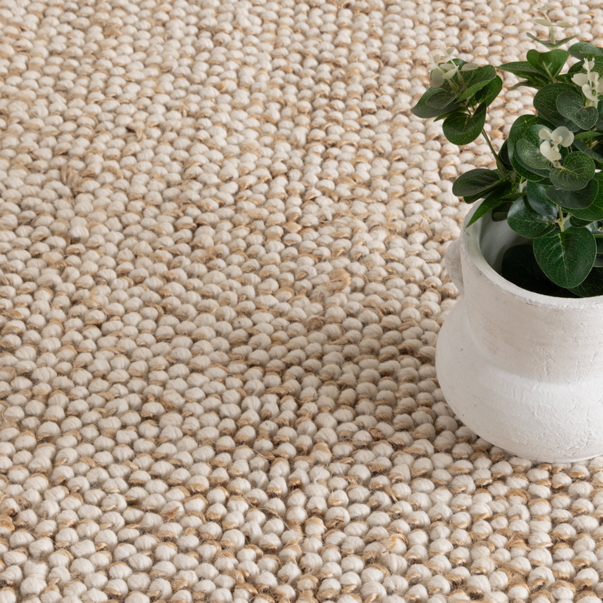 DreamWeaver Terra Jute and Wool Rug, Cream Beige