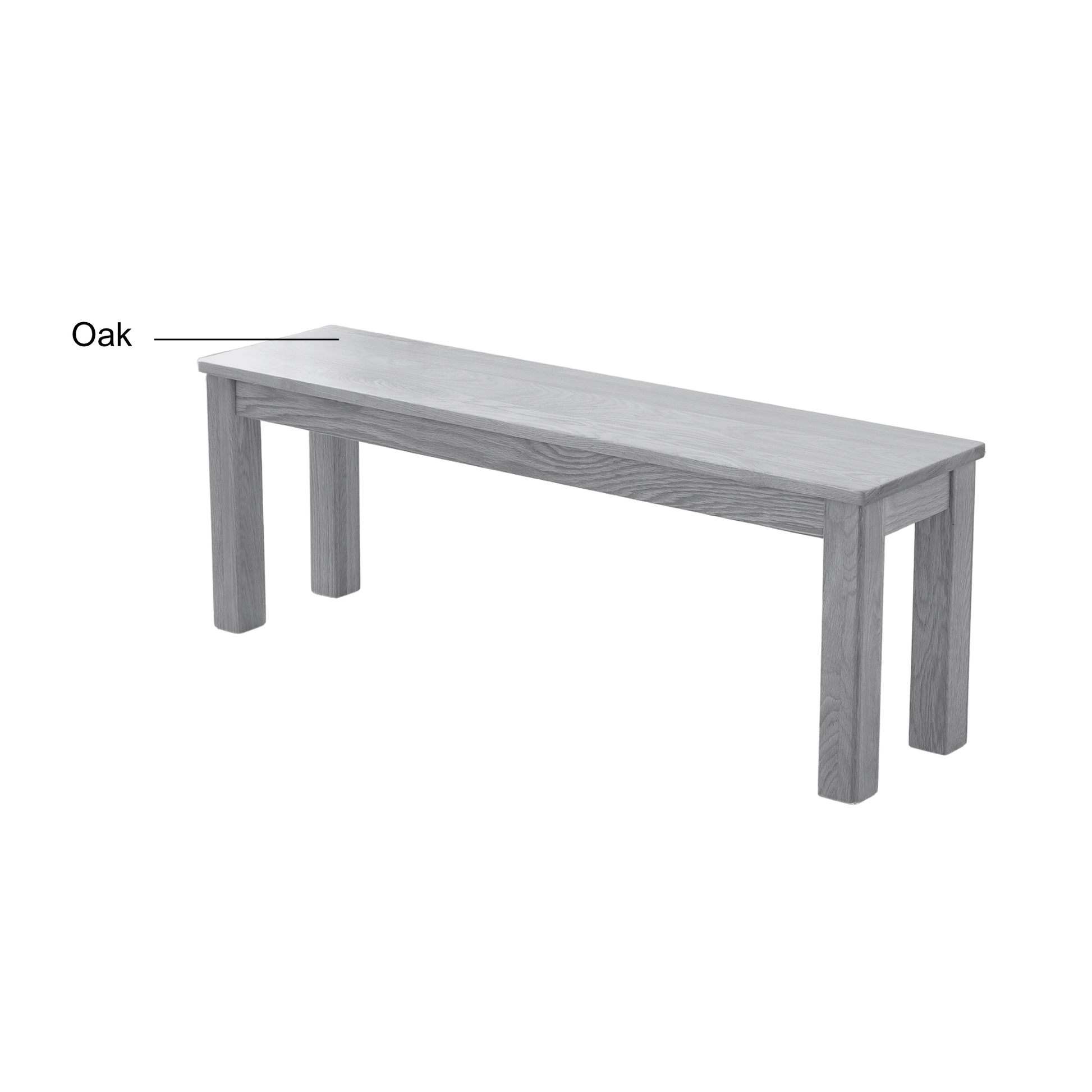 Solidwood Kano Dining Bench, W140cm, Oak