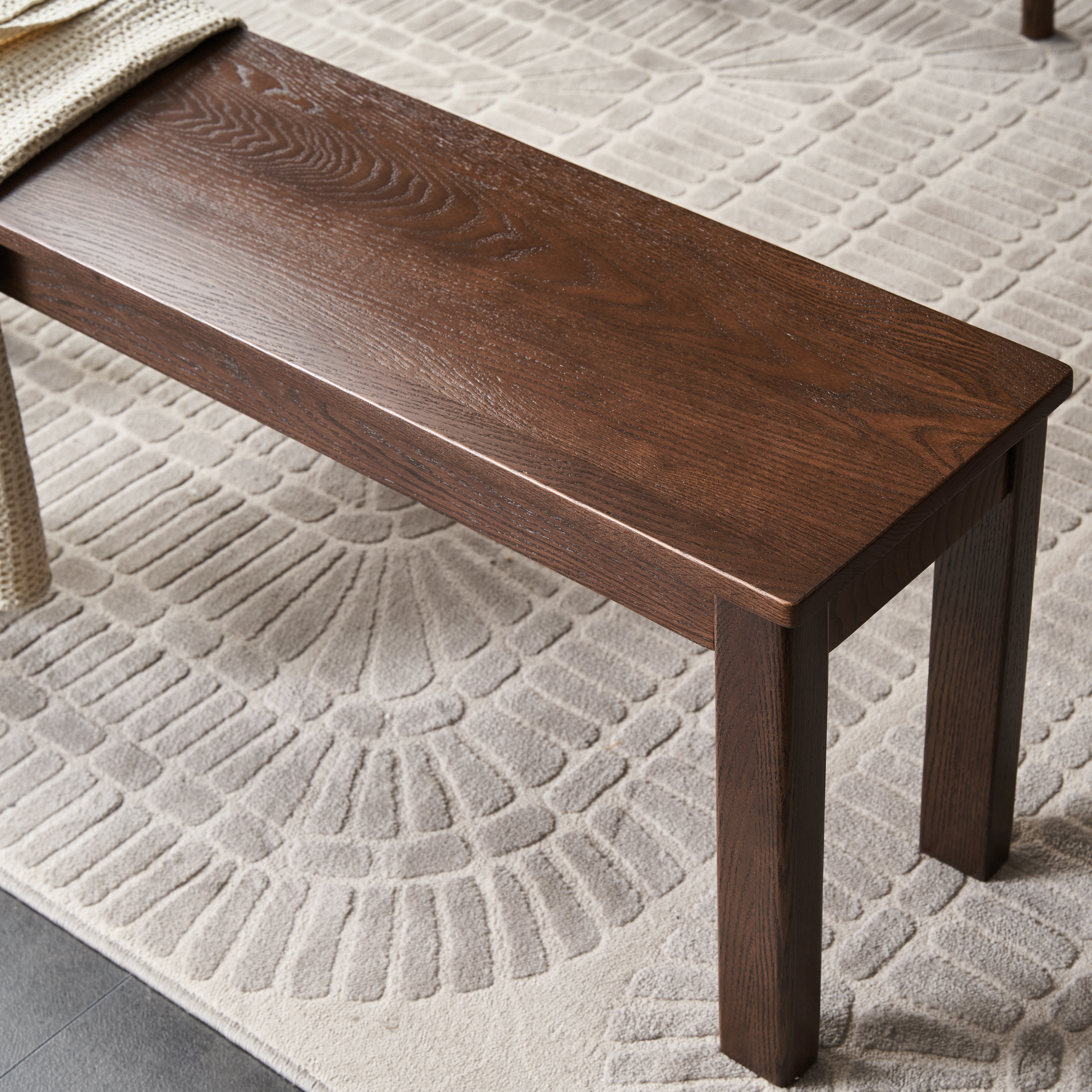 Solidwood Kano Dining Bench, W140cm, Walnut Oak