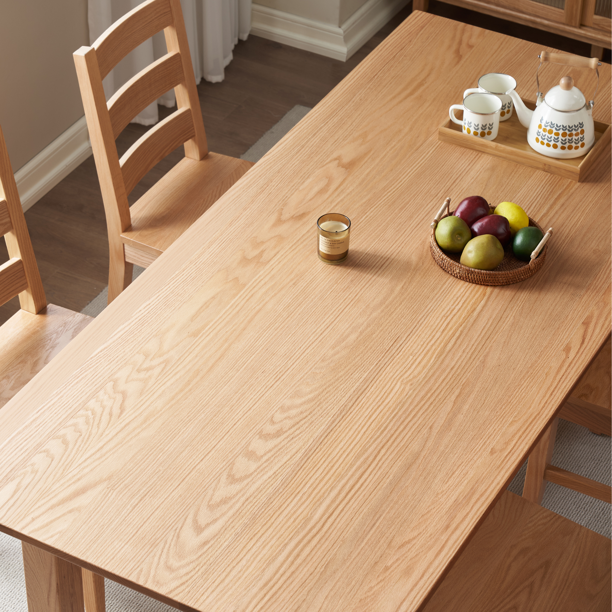 Solidwood Radiant 6-Seater Dining Table, Oak, Natural Wood
