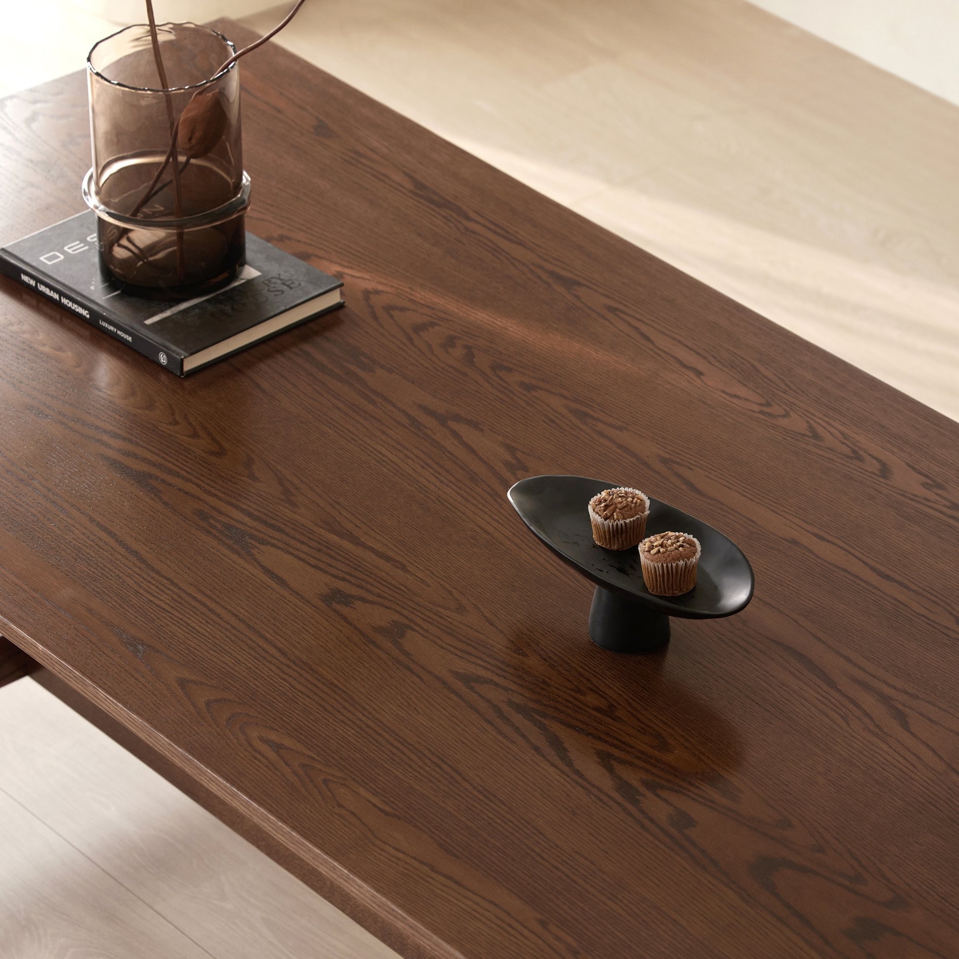 Solidwood Radiant 8-Seater Dining Table, Walnut Oak, Dark Wood