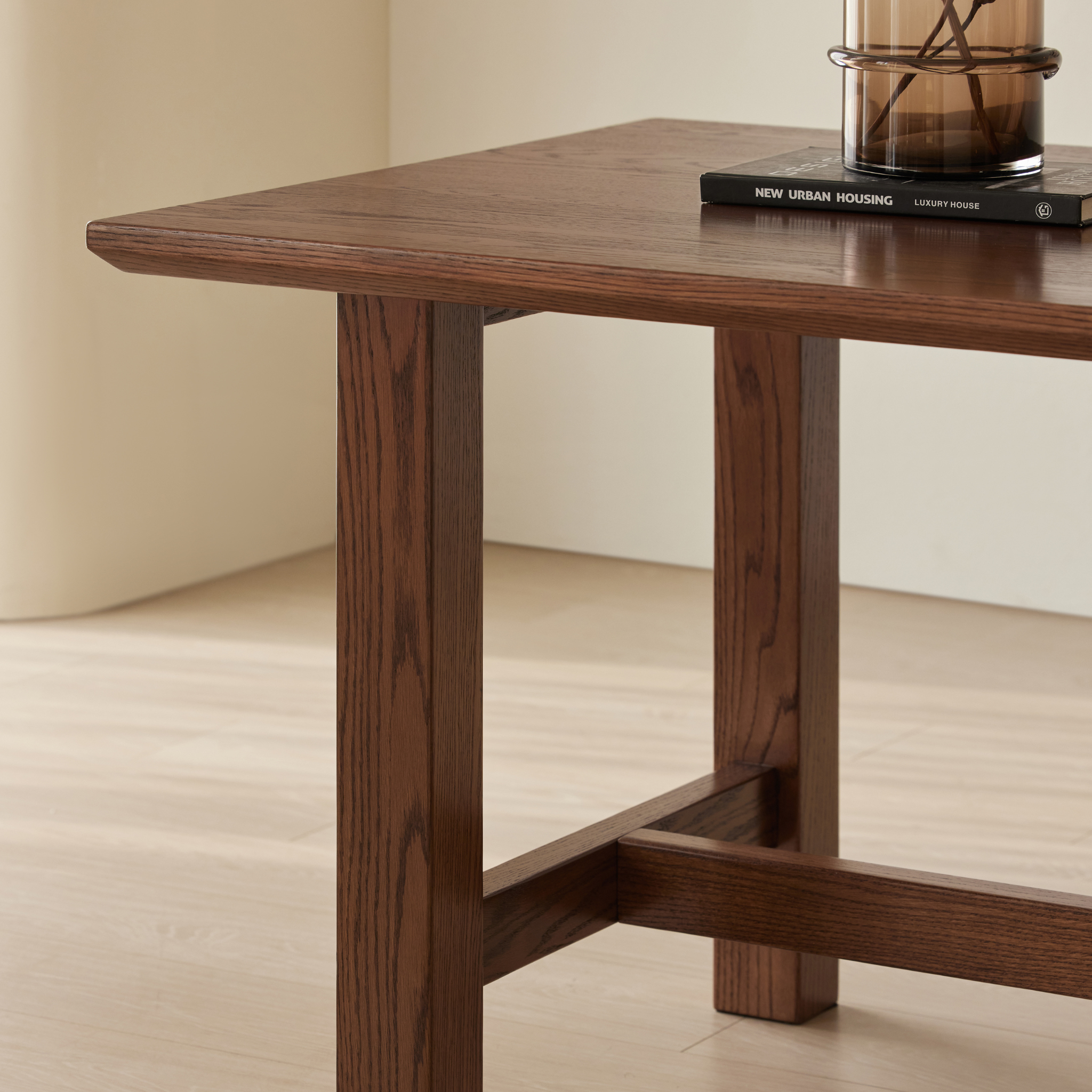 Solidwood Radiant 8-Seater Dining Table, Walnut Oak, Dark Wood
