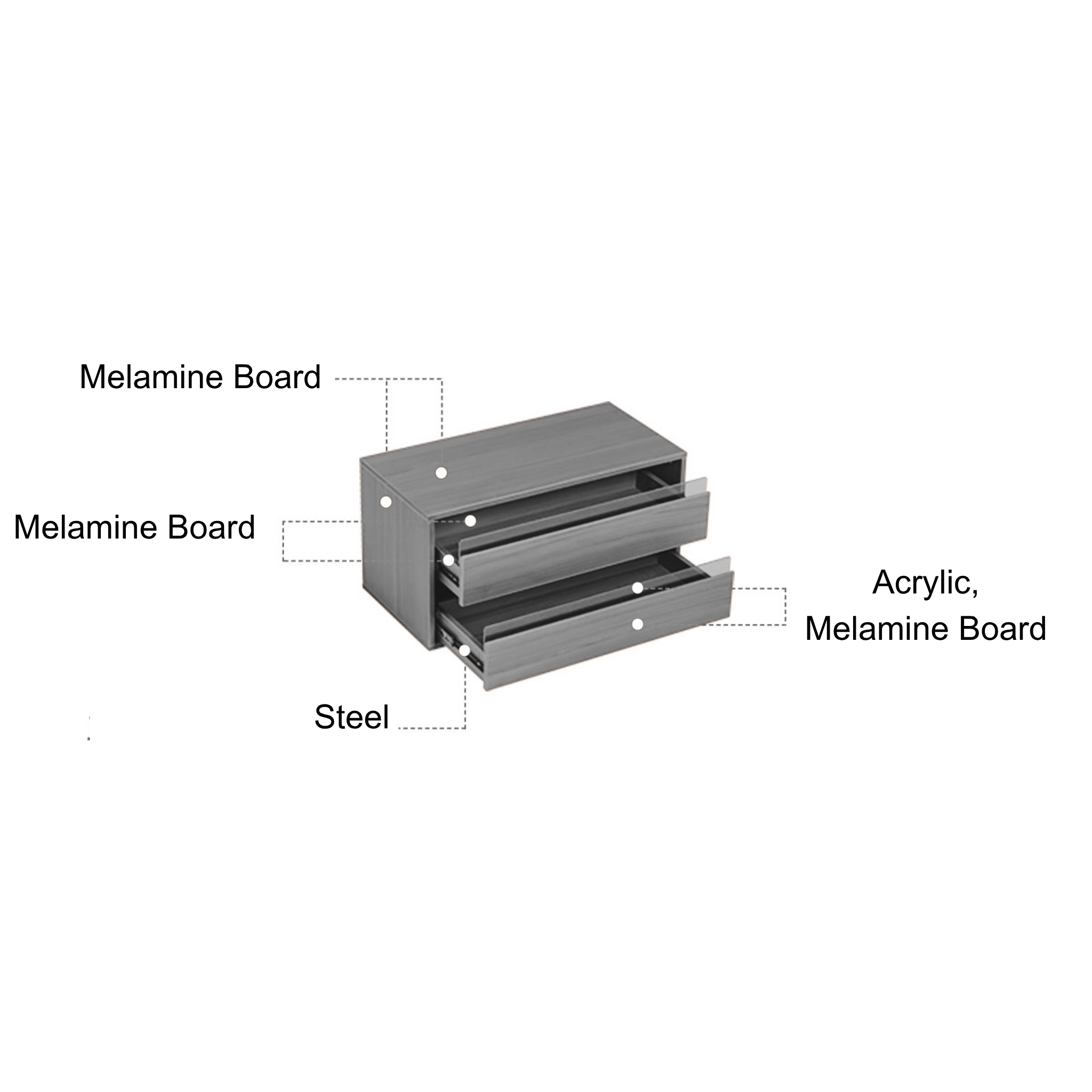 Linspire Forma 2 Drawers Module, Natural Wood