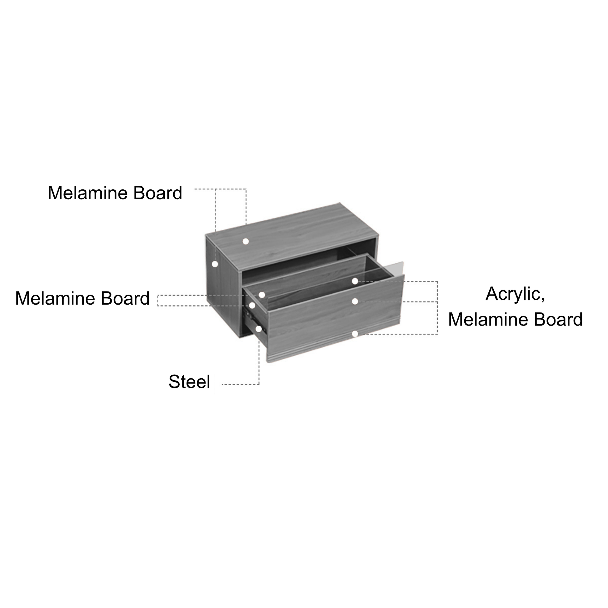 Linspire Forma 1 Drawer Module, Natural Wood
