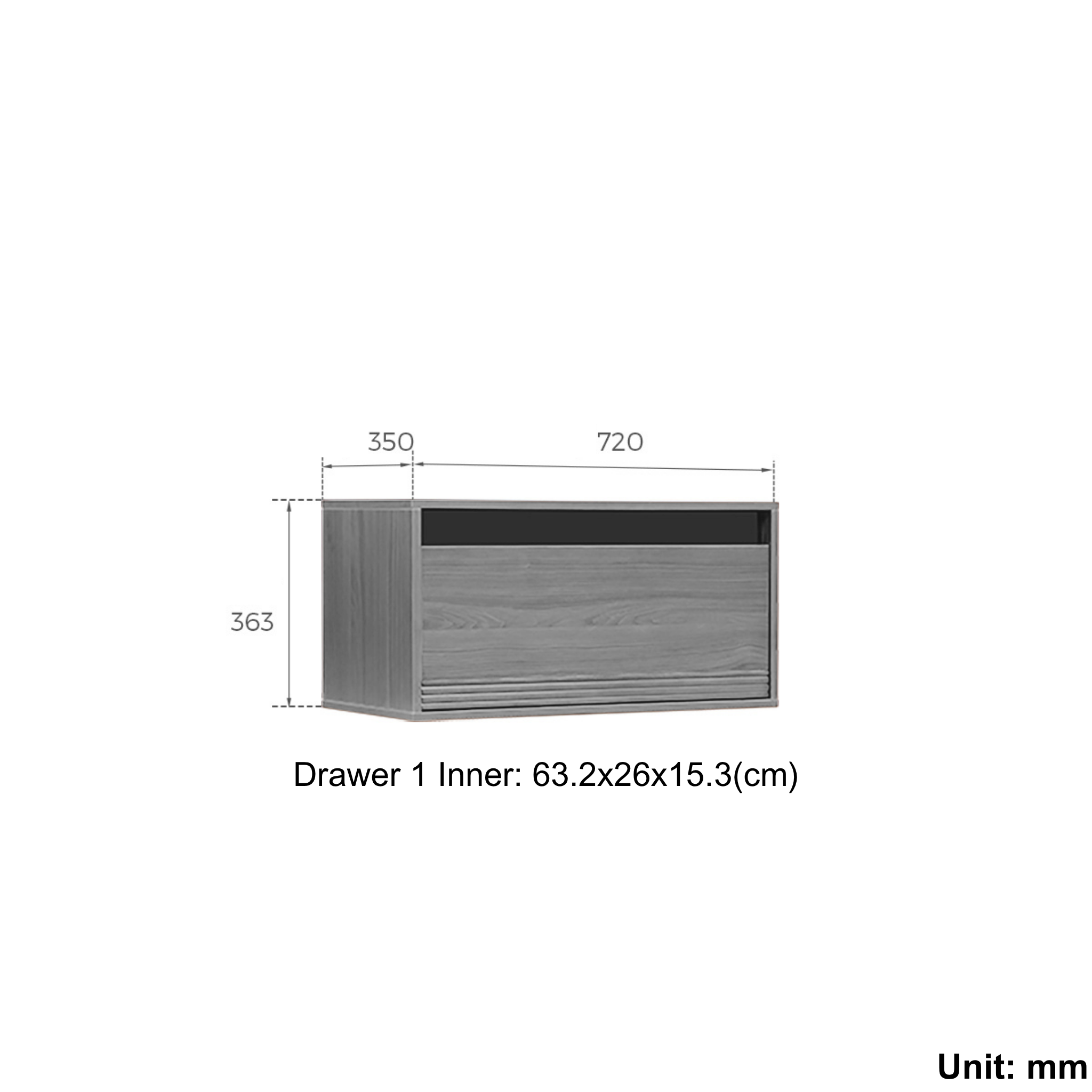 Linspire Forma 1 Drawer Module, Natural Wood