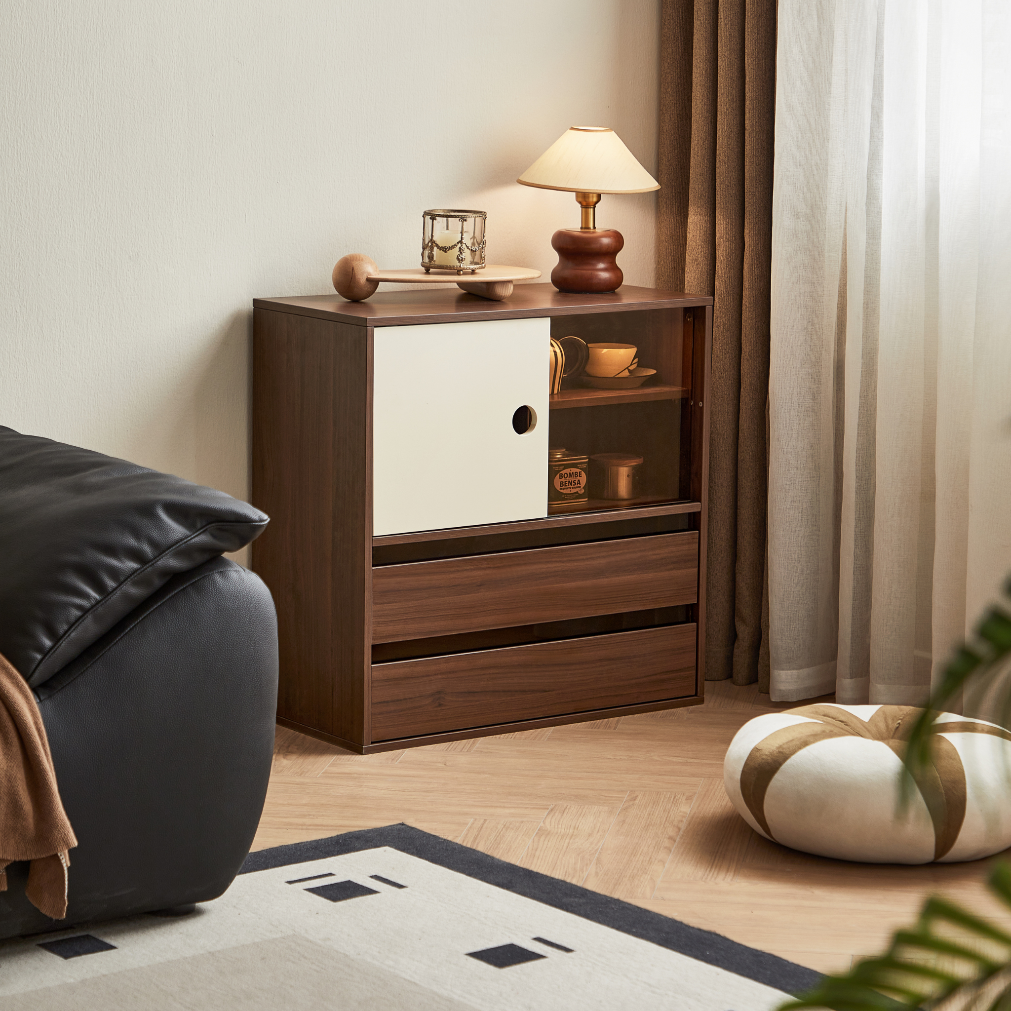 Linspire Forma Display Cabinet, Dark Wood