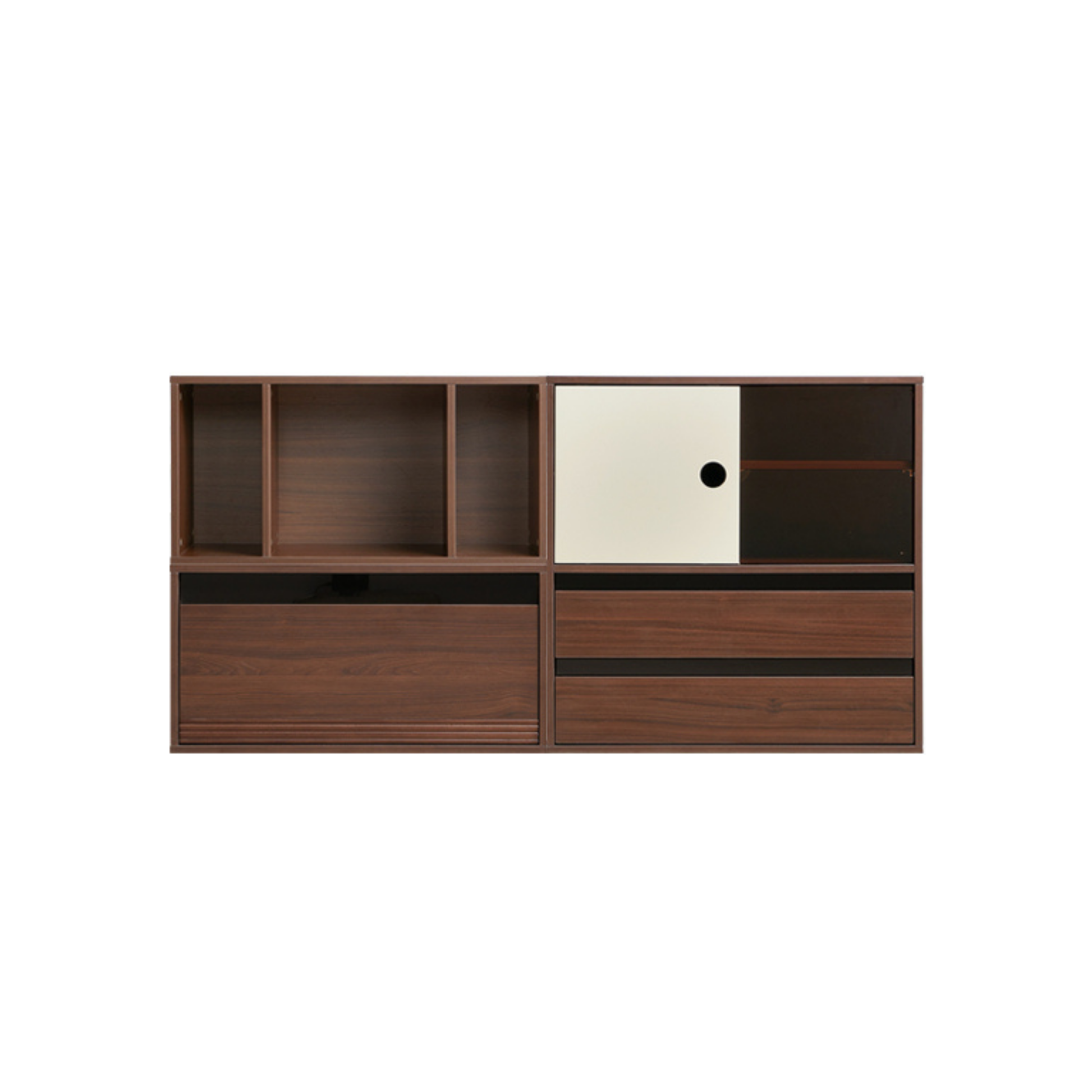 Linspire Forma Set of 3 Modular Display Cabinet, Dark Wood