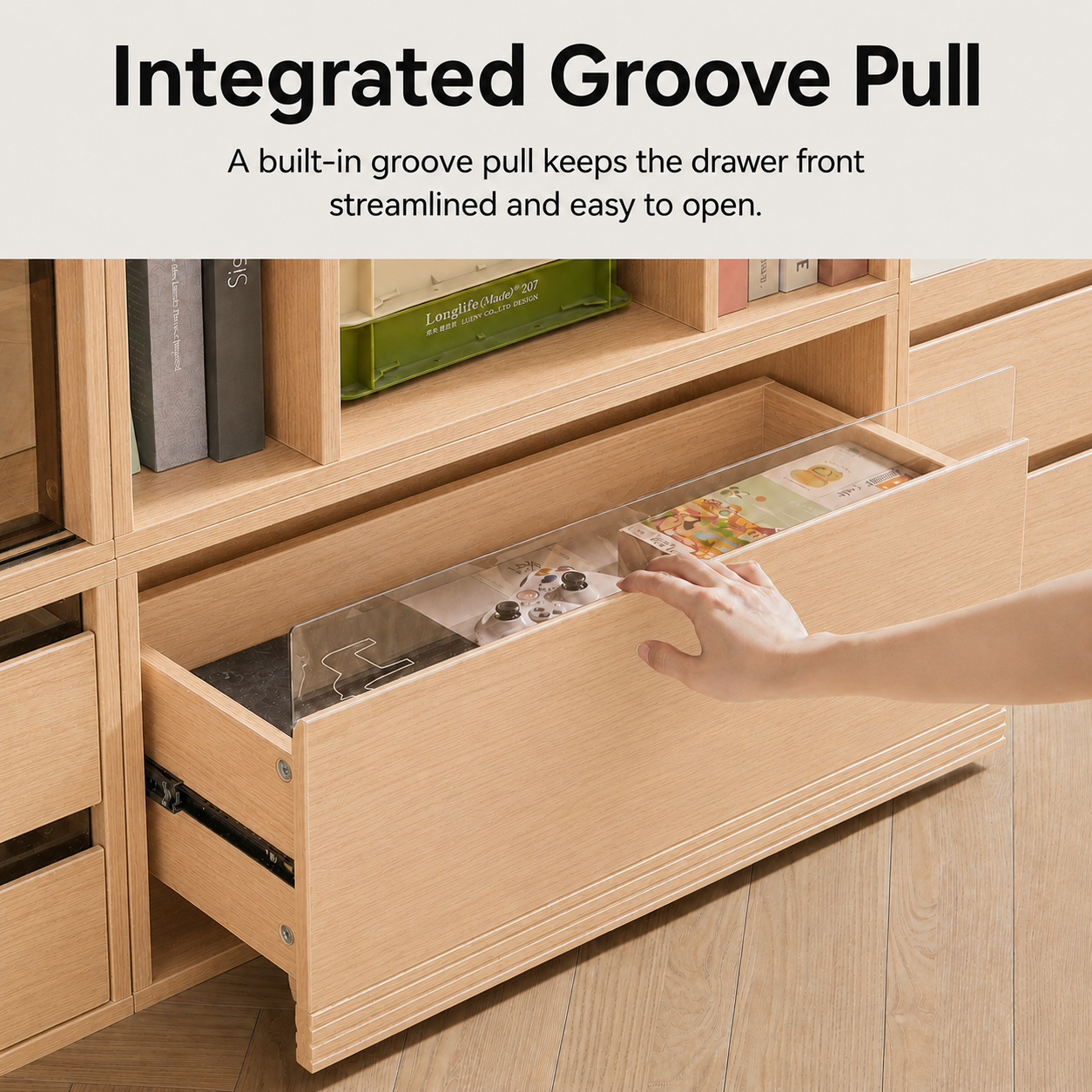 Linspire Forma Set of 5 Modular Display Cabinet, Natural Wood
