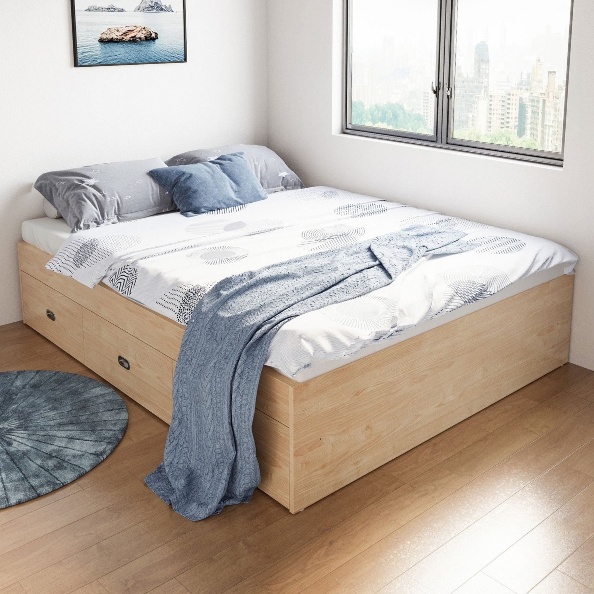 Linspire Juniper Bed Base with Storage Drawers, 120x190cm