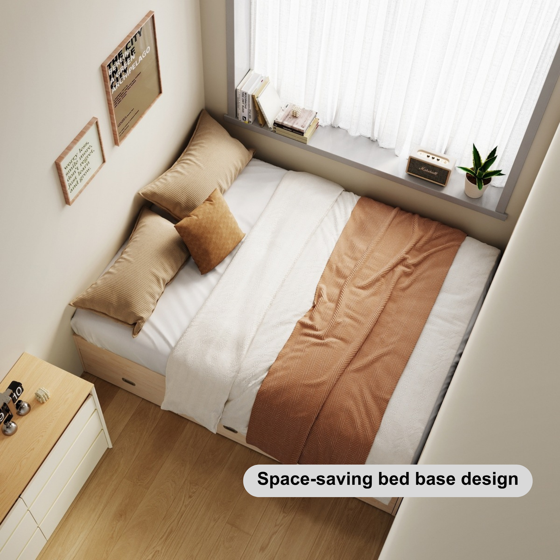 Linspire Juniper Bed Base with Storage Drawers, 120x190cm