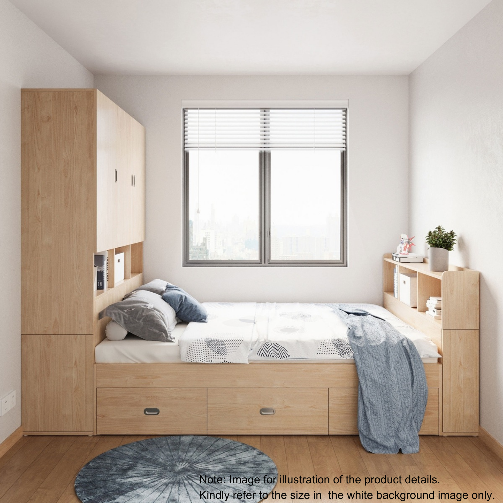 Linspire Juniper Bed Base with Storage Drawers, 120x190cm