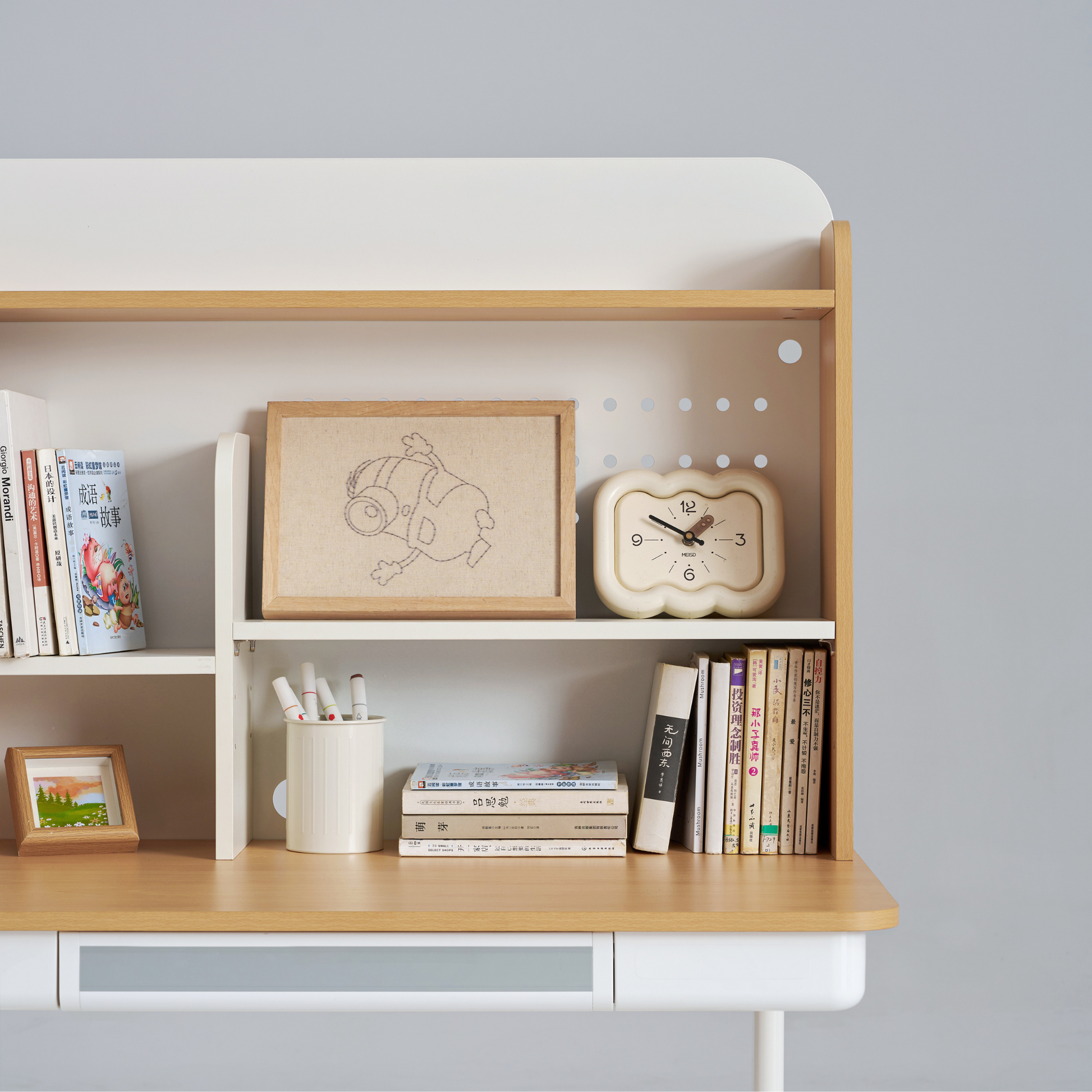 Linspire Bud Kids Desk, Natural Wood & Off-White