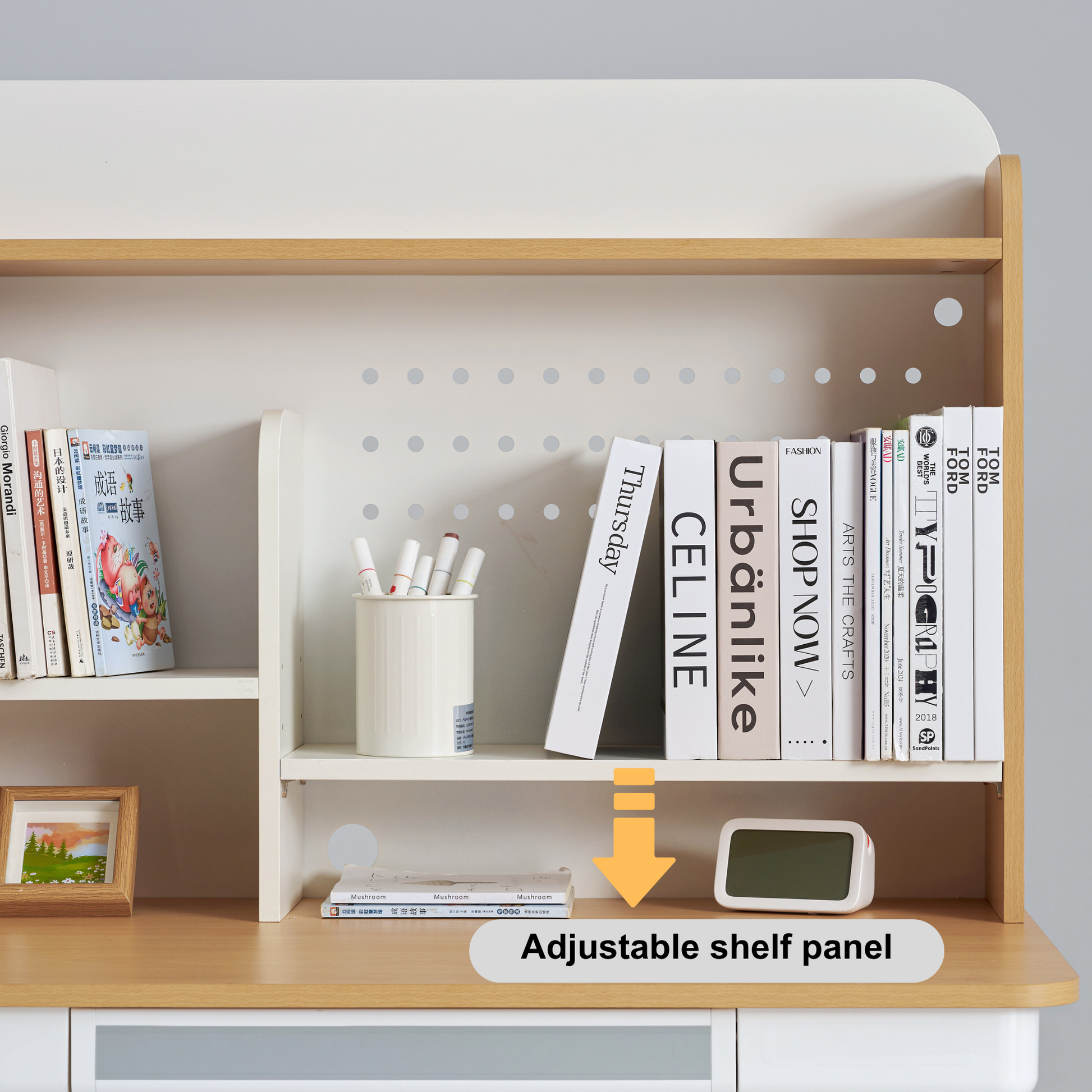 Linspire Bud Kids Desk, Natural Wood & Off-White