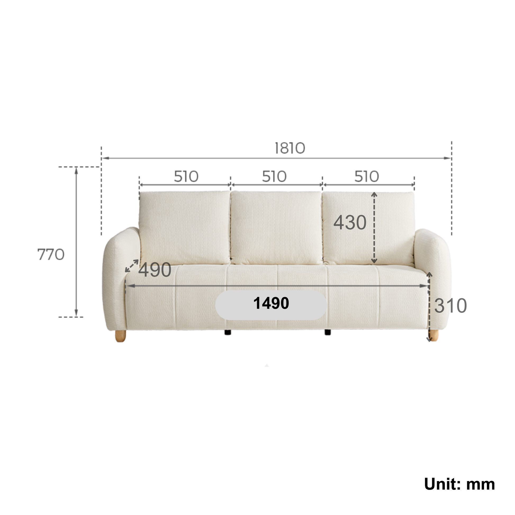 Linspire Aero 3-Seater Sofa, Pet-Friendly