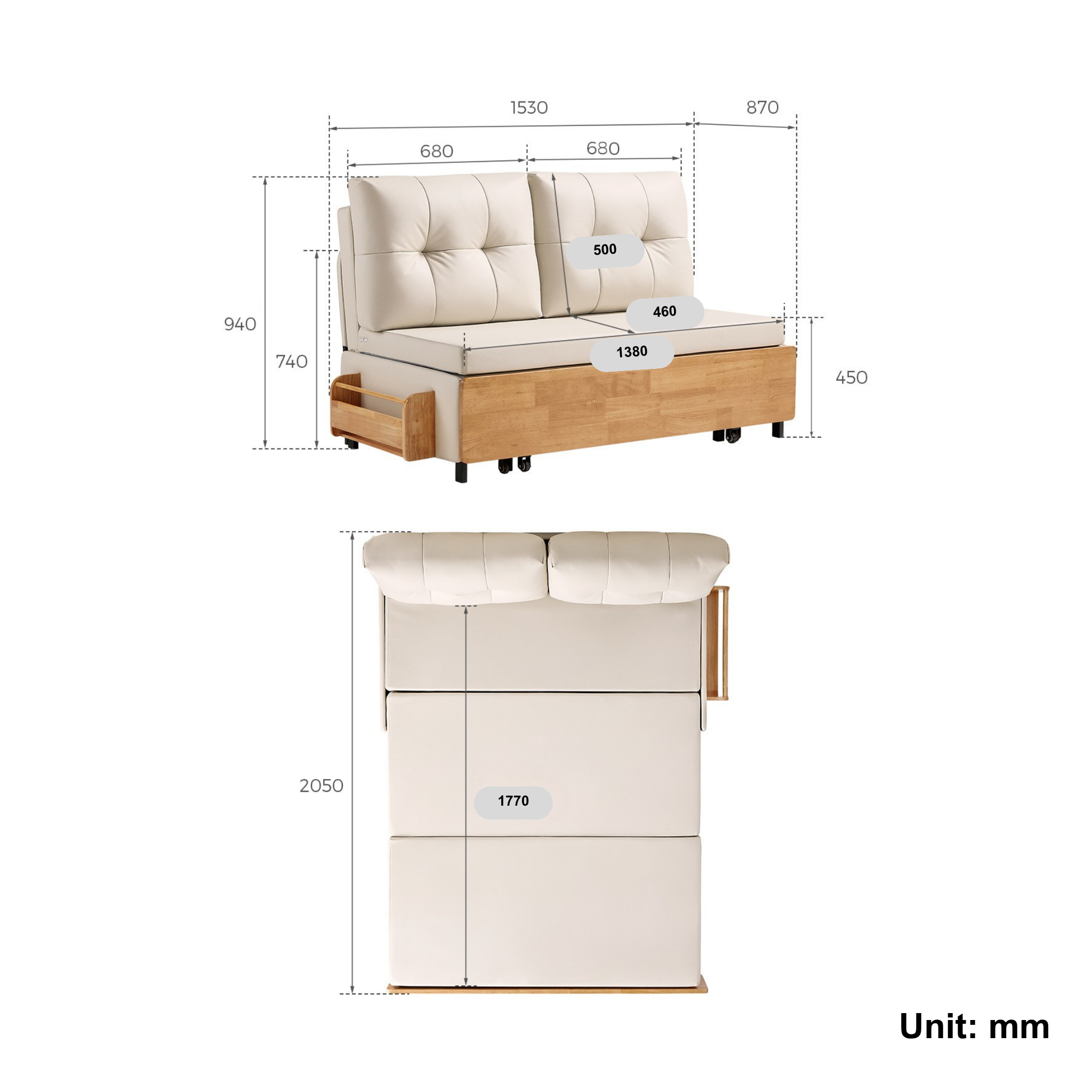 Linspire Don 2-Seater Sofa Bed, Pet-Friendly