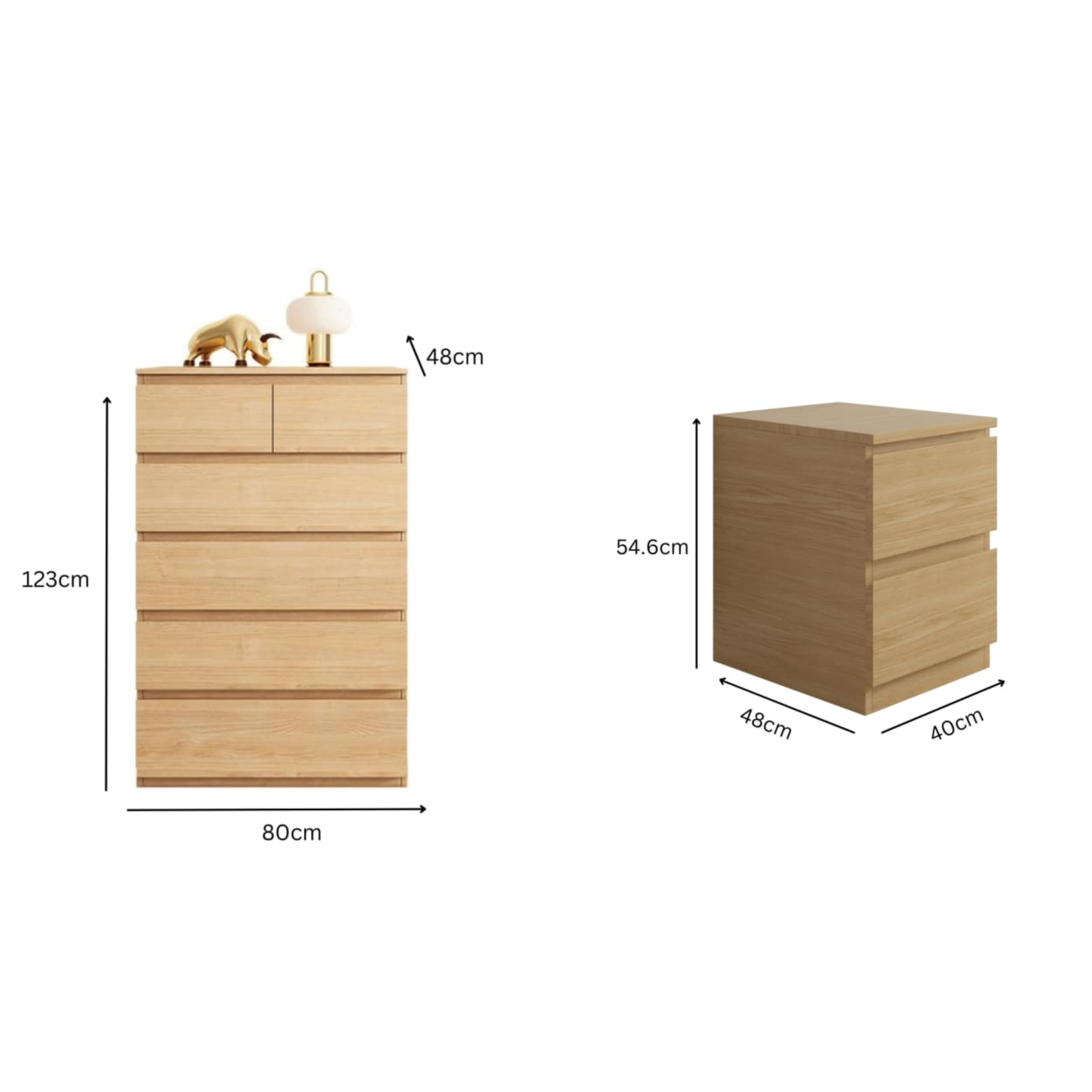 Loft Ensio 3PCS Bedroom Set, 6-Drawer Tallboy