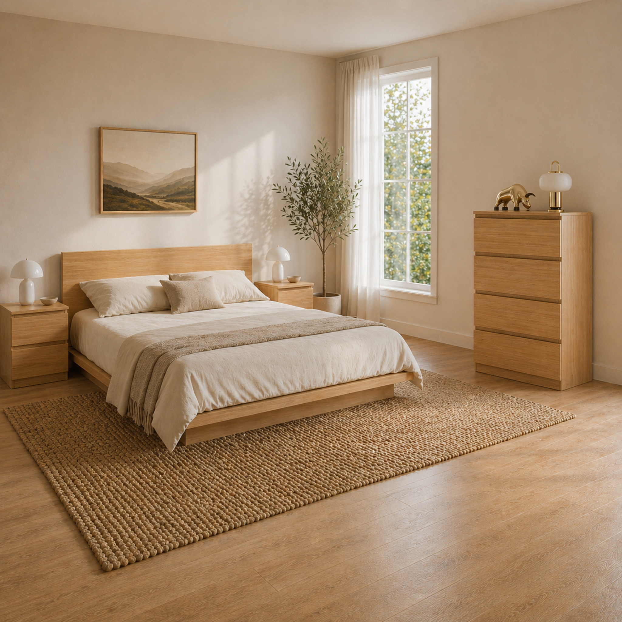 Loft Ensio 3PCS Bedroom Set, 4-Drawer Tallboy