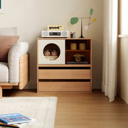 Linspire Forma Set of 2 Modular Display Cabinet with 2 Drawers, Natural Wood