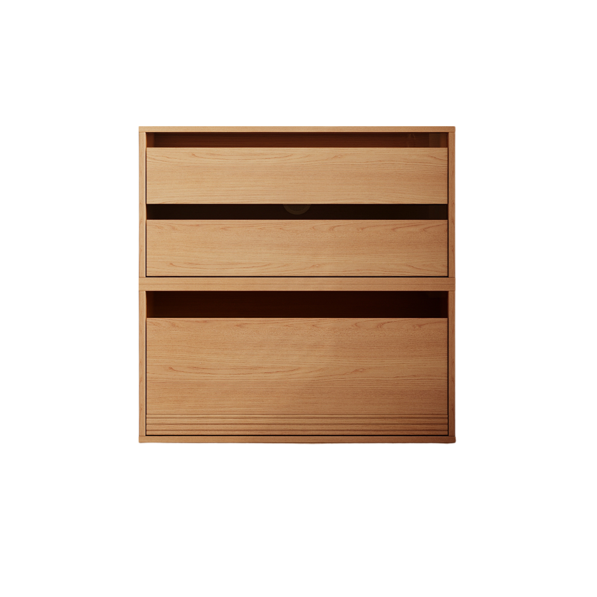 Linspire Forma Set of 2 Modular Display Cabinet with 3 Drawers, Natural Wood