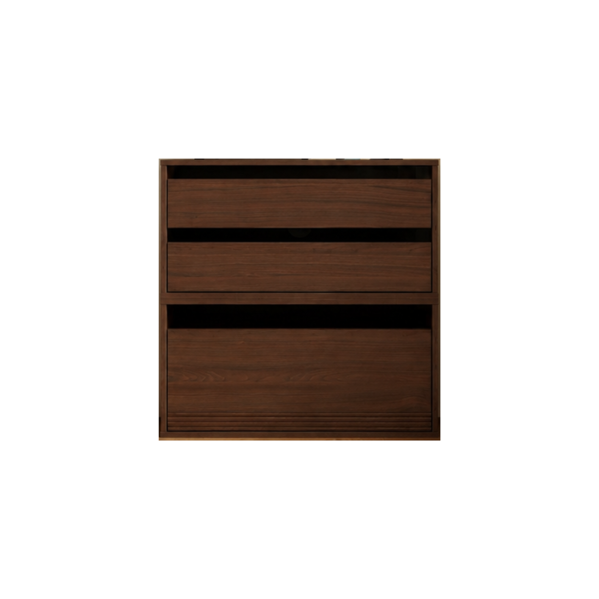 Linspire Forma Set of 2 Modular Display Cabinet with 3 Drawers, Dark Wood
