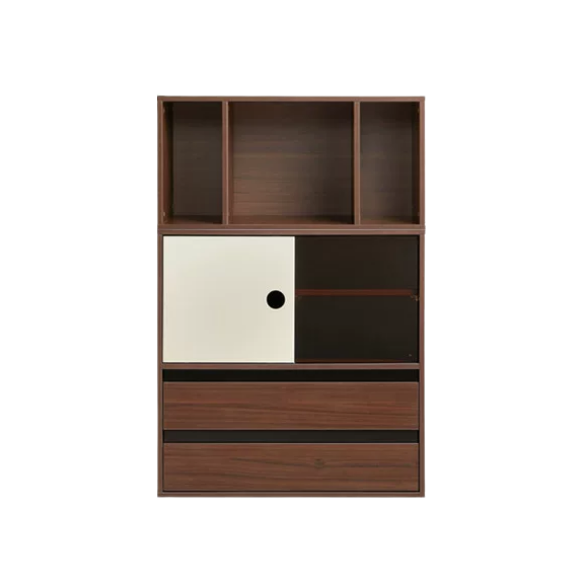 Linspire Forma Set of 2 Modular Display Cabinet with Shelf, Dark Wood