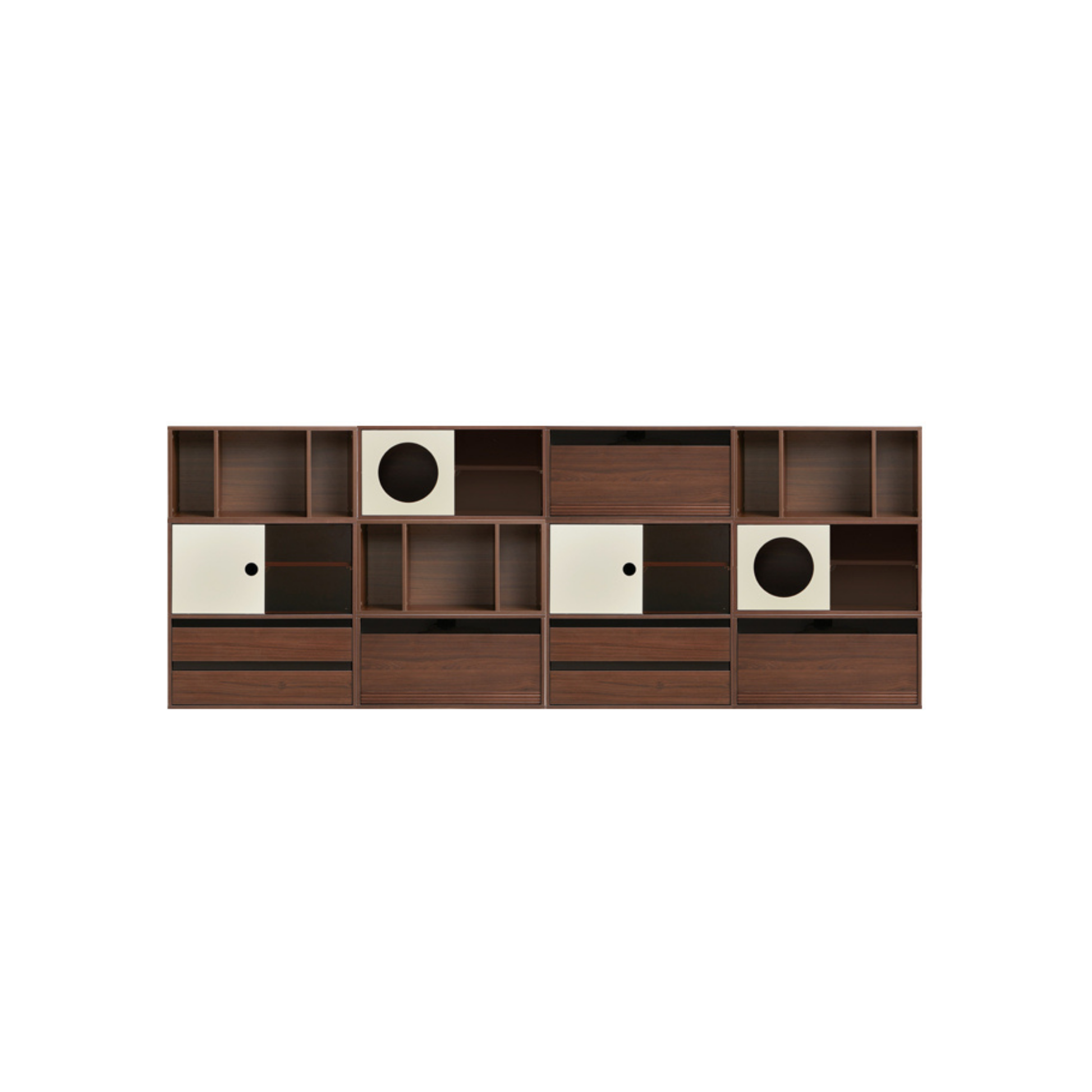 Linspire Forma Set of 10 Modular Display Cabinet, Dark Wood