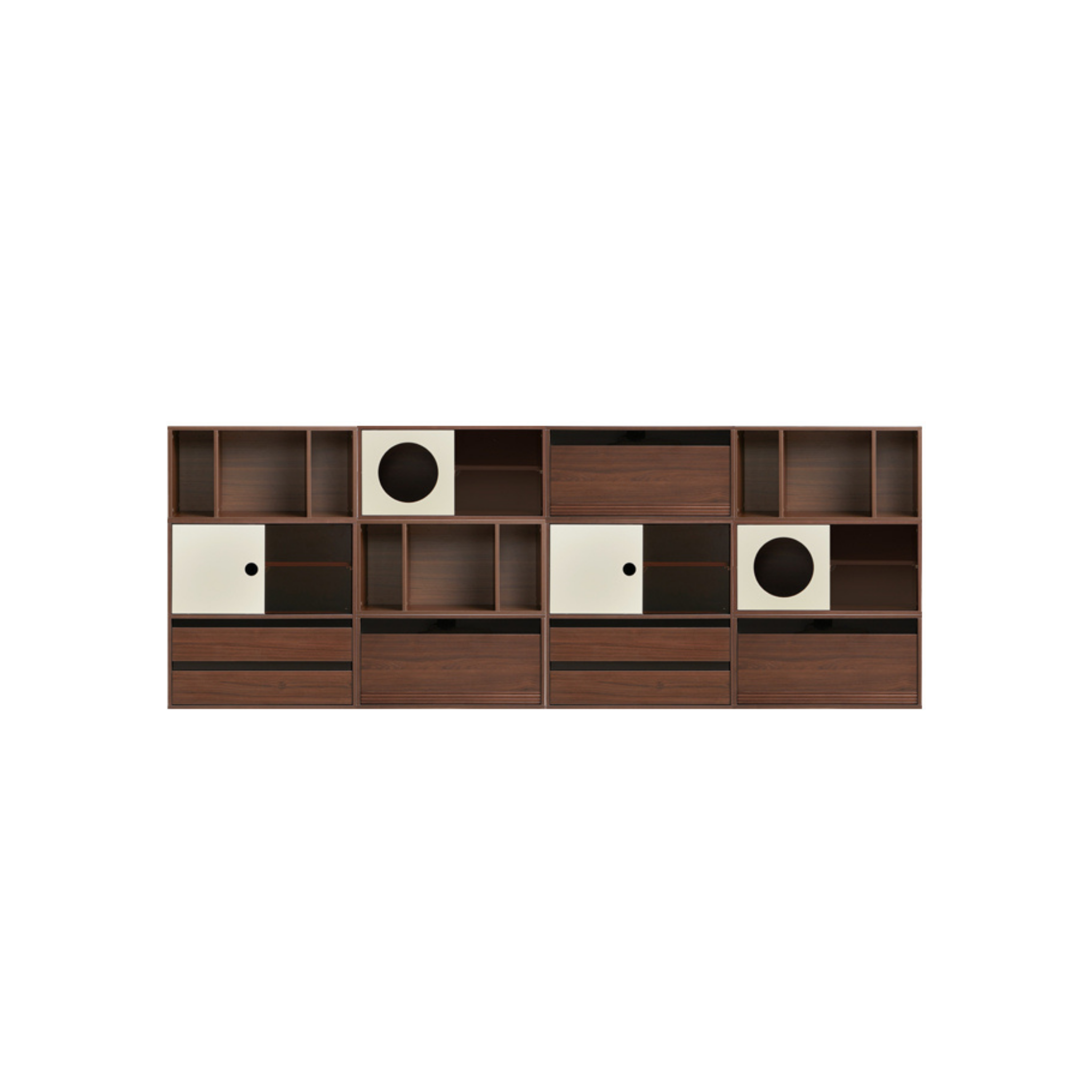 Linspire Forma Set of 10 Modular Display Cabinet, Dark Wood