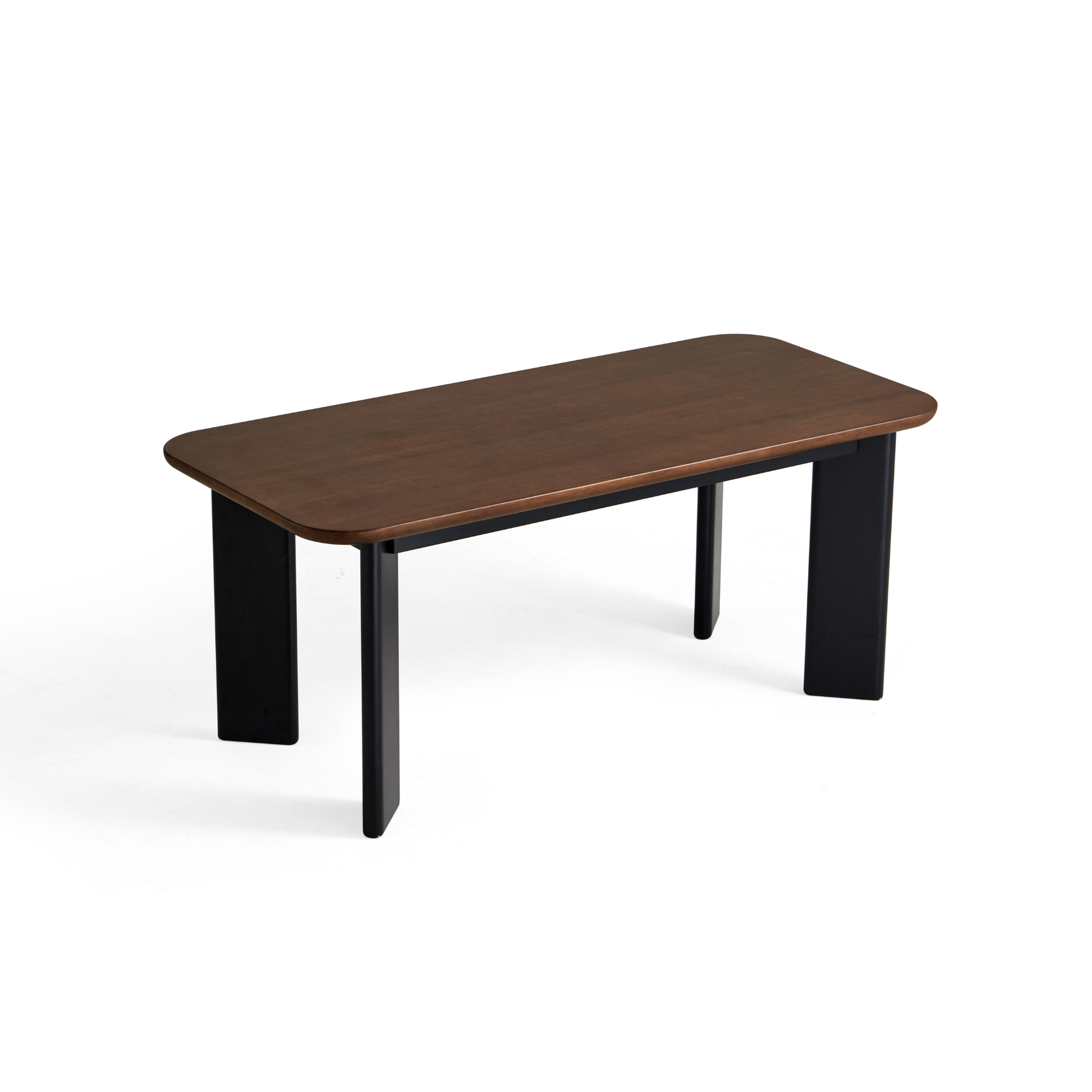 Linspire Arc Solid Wood Dining Table, Dark Wood & Black