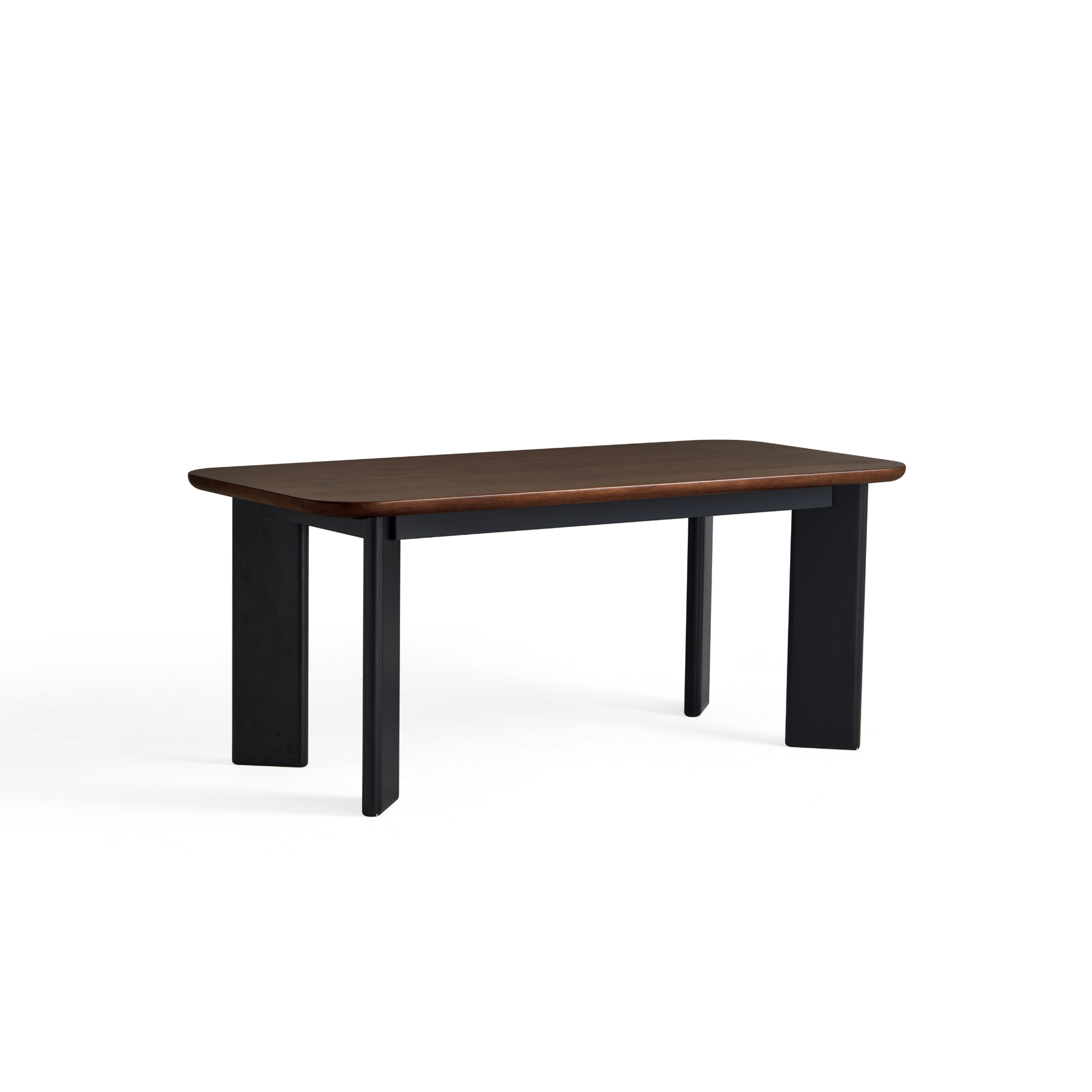 Linspire Arc Solid Wood Dining Table, Dark Wood & Black