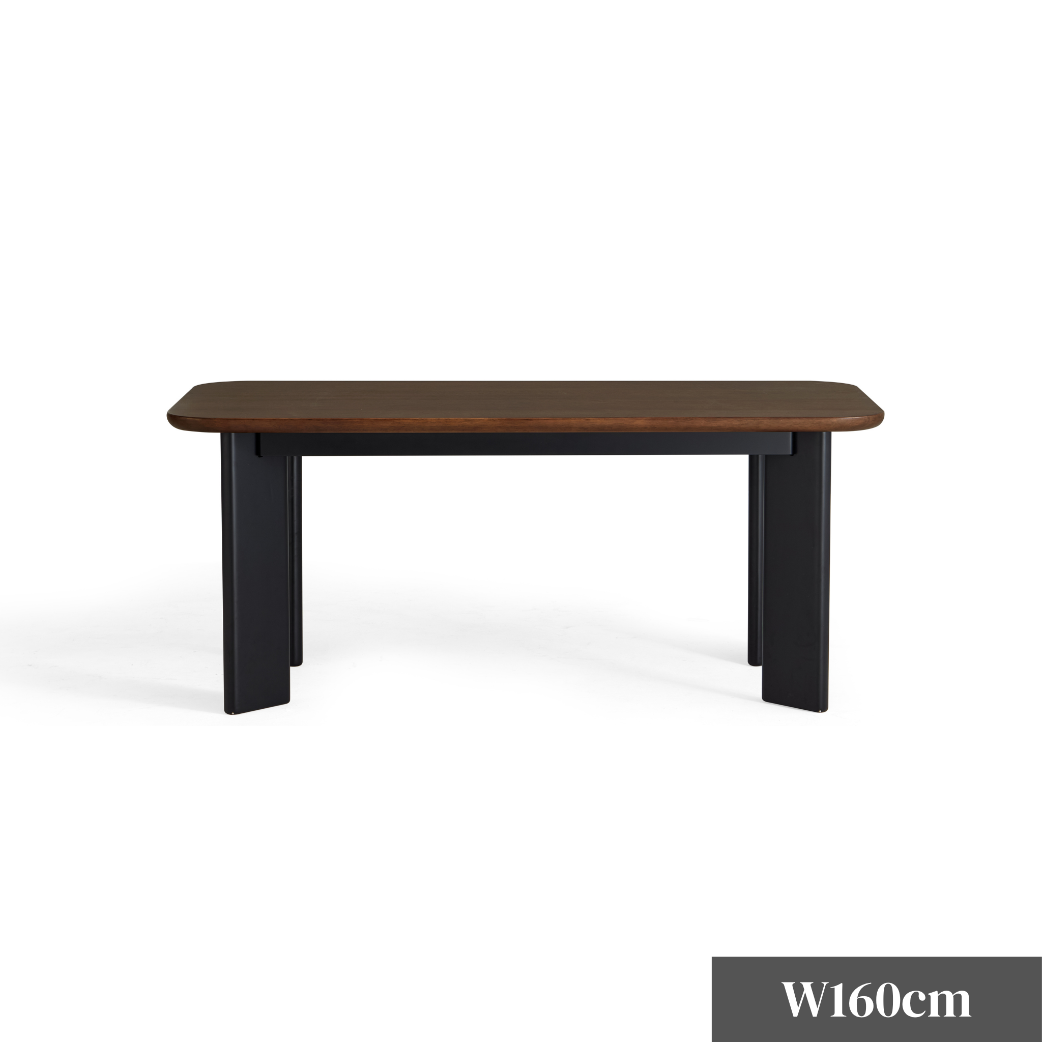 Linspire Arc Solid Wood Dining Table, Dark Wood & Black