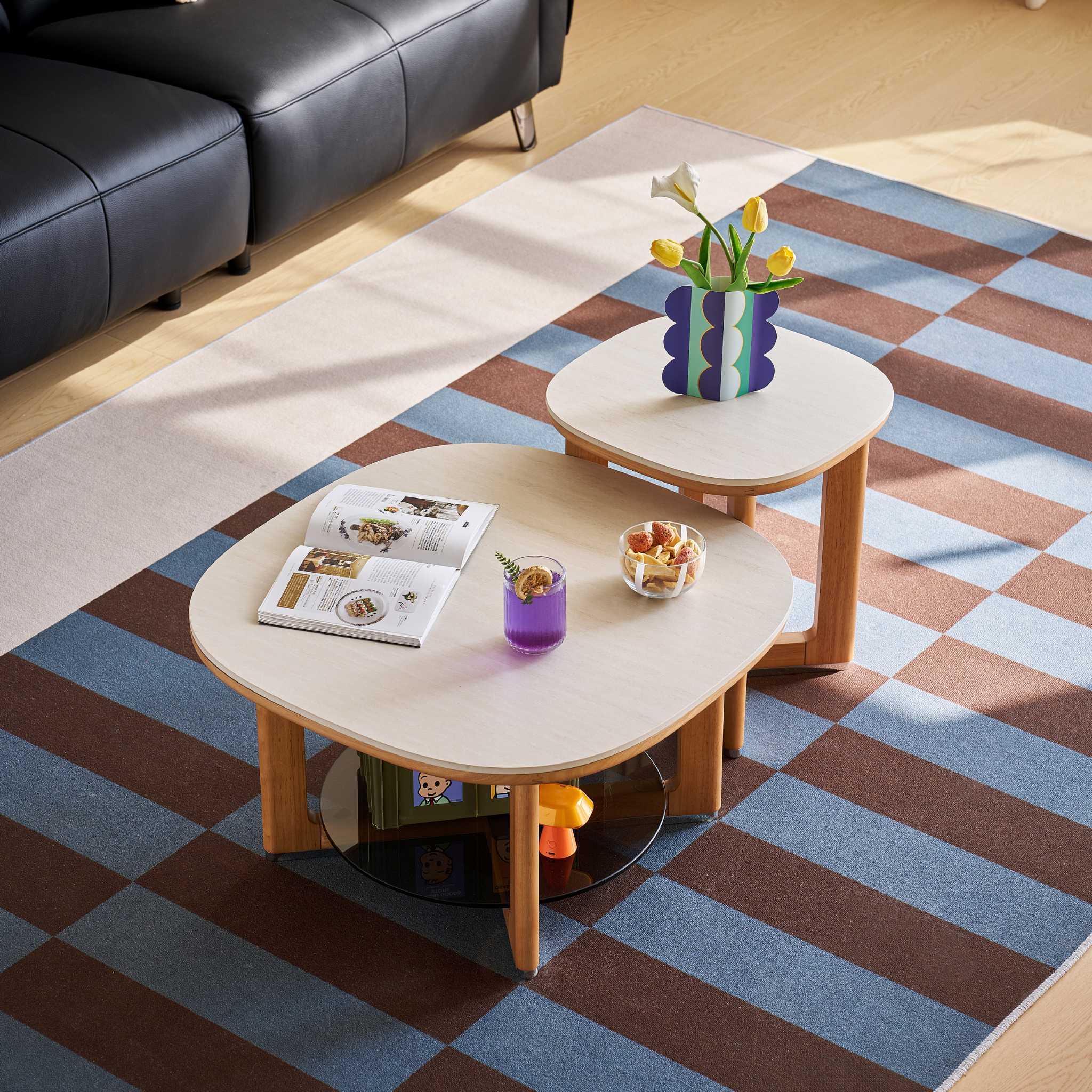 Linspire Sloane Solid Wood Dining Coffee Table with Sintered Stone Top