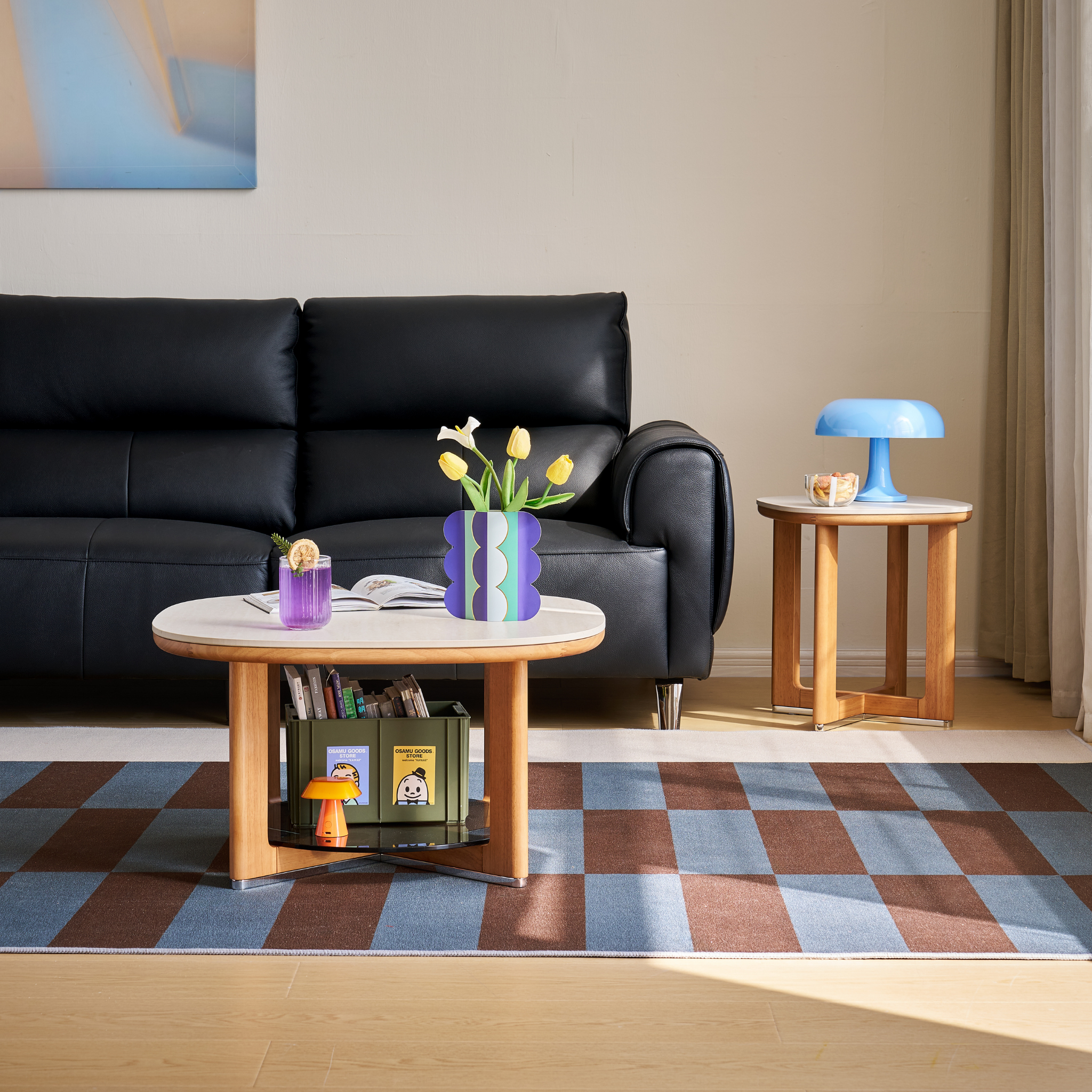Linspire Sloane Solid Wood Dining Side Table with Sintered Stone Top