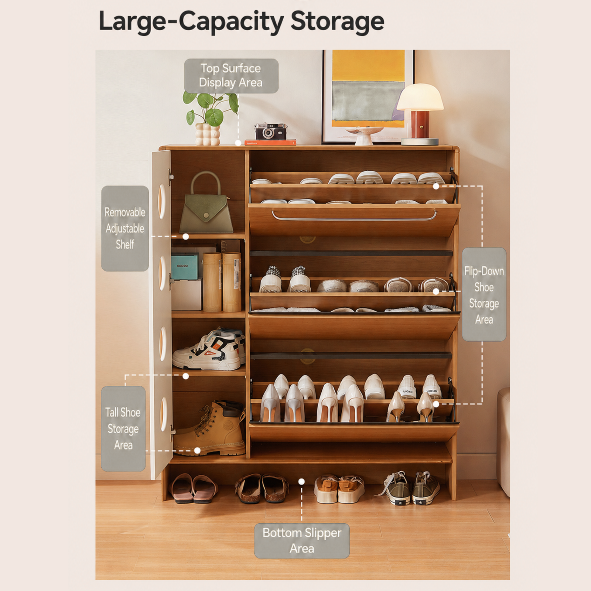 Linspire Sloane Flip-Down Shoe Cabinet