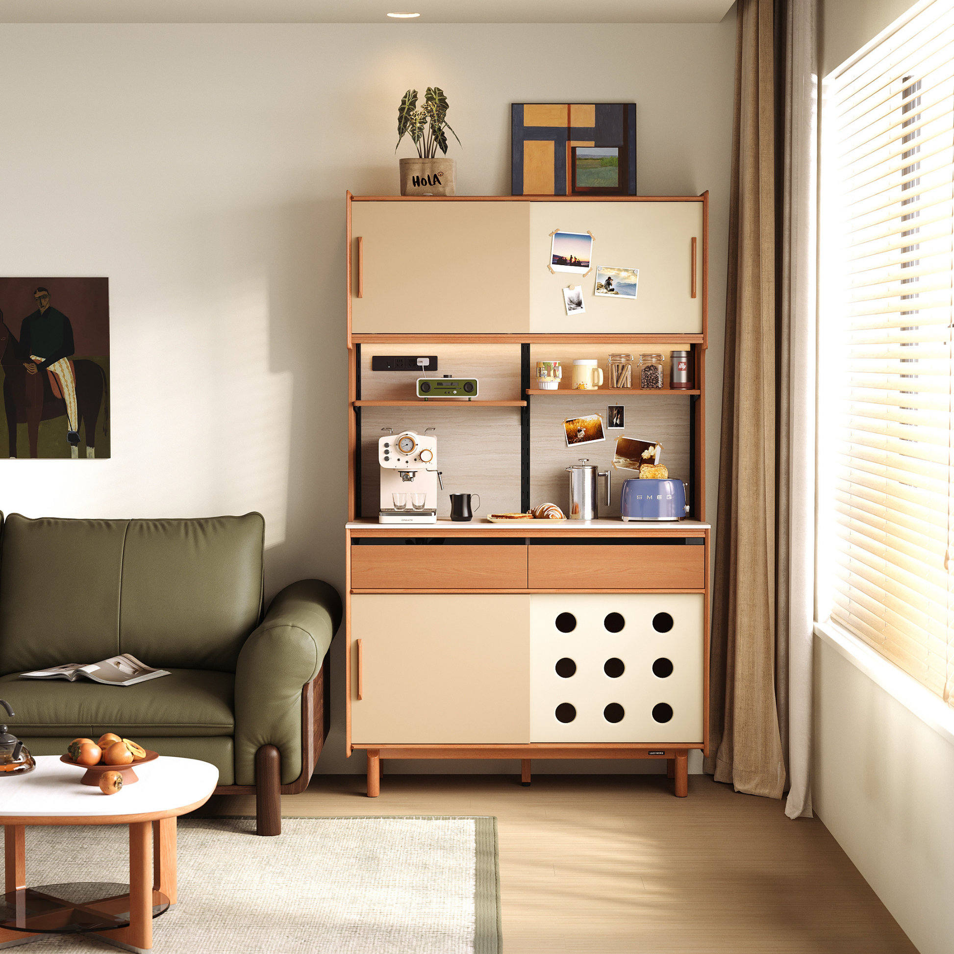 Linspire Sloane Tall Sideboard with Sintered Stone Top, W120cm