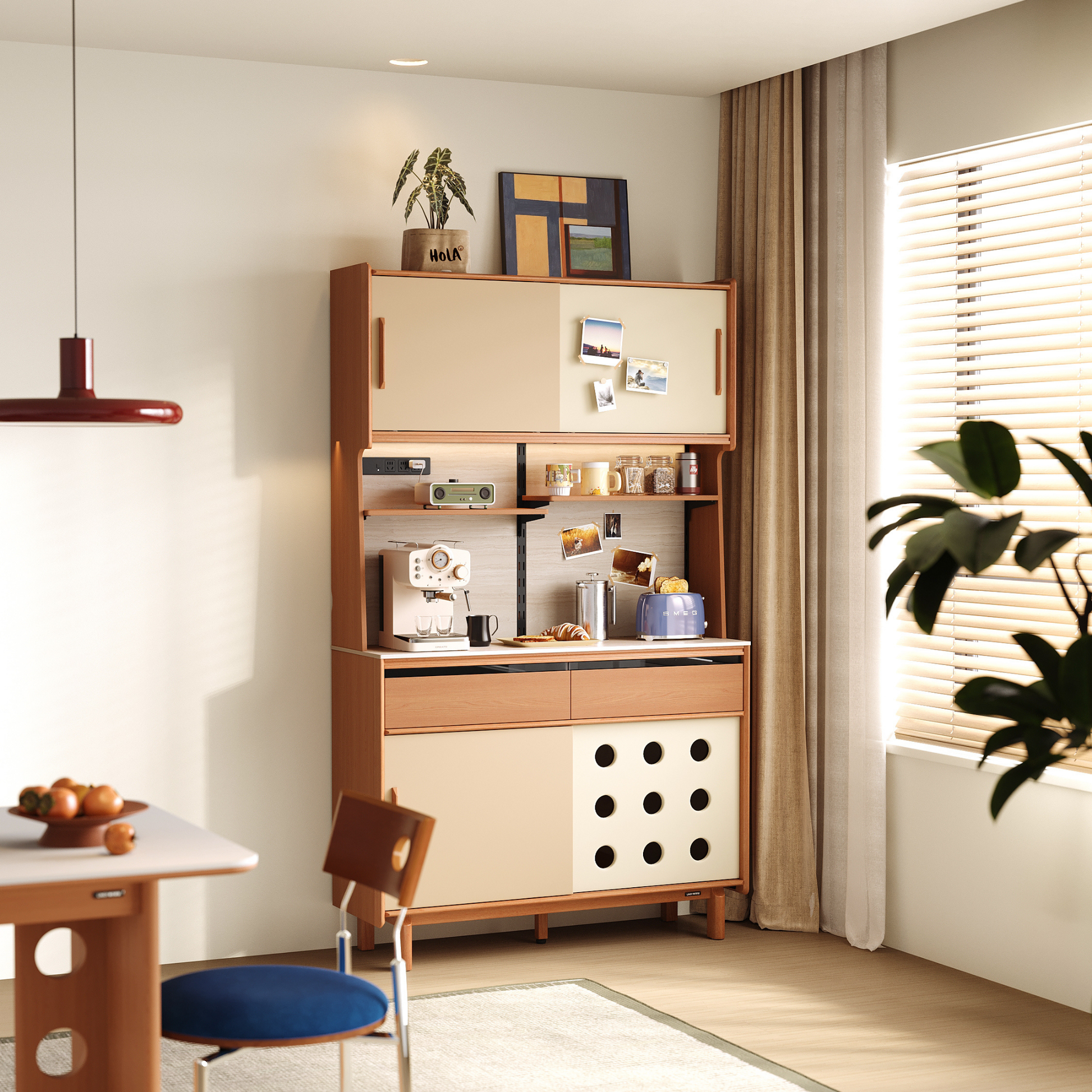 Linspire Sloane Tall Sideboard with Sintered Stone Top, W120cm