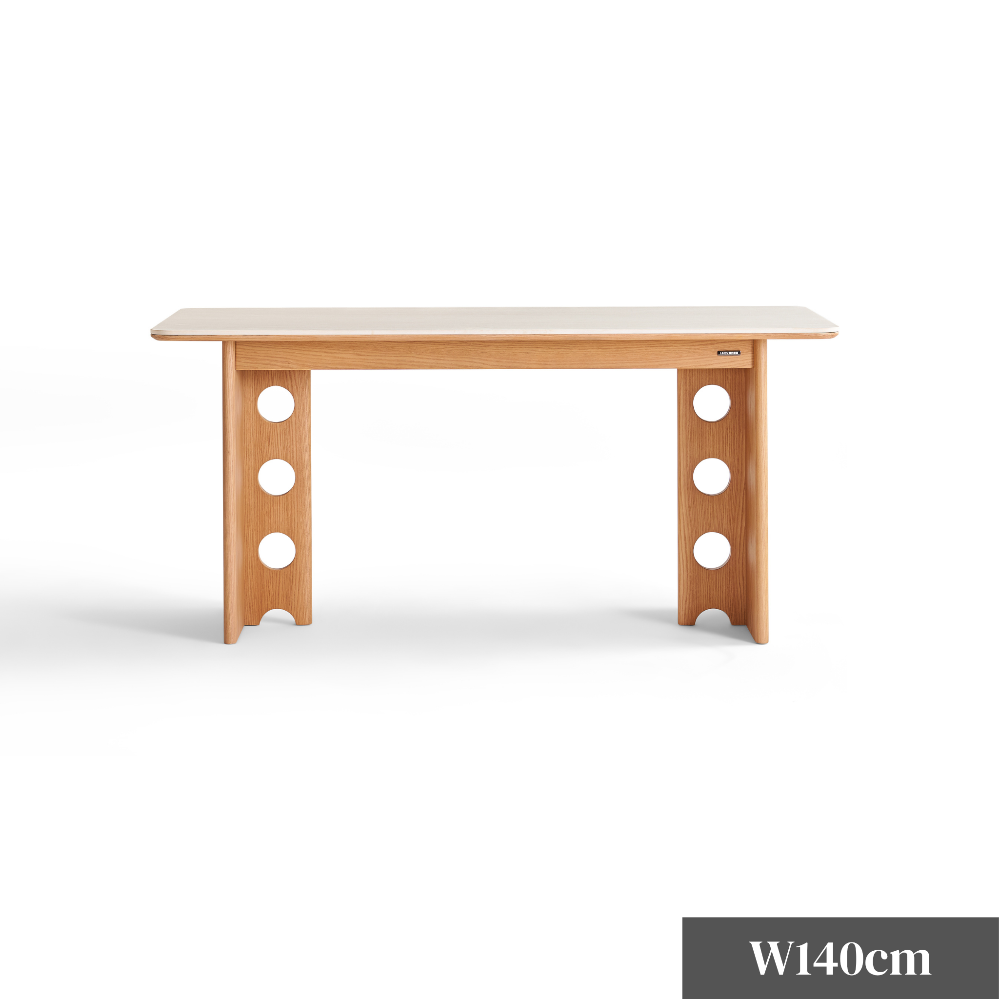 Linspire Sloane Sintered Stone Top Dining Table, Natural Wood & Creamy White