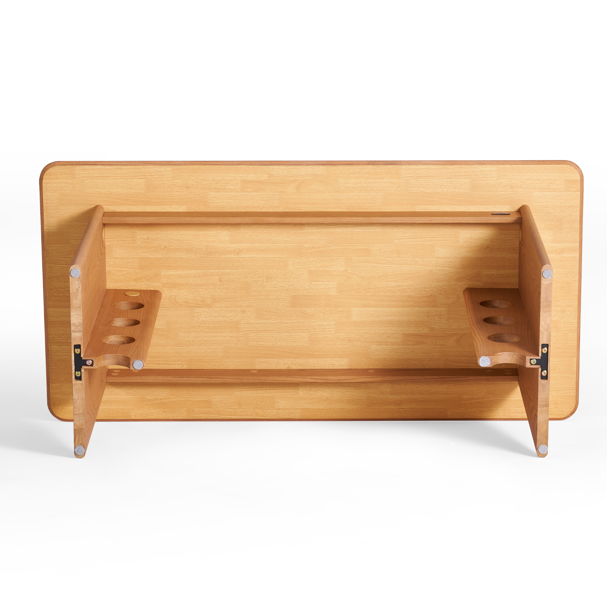 Linspire Sloane Sintered Stone Top Dining Table, Natural Wood & Creamy White