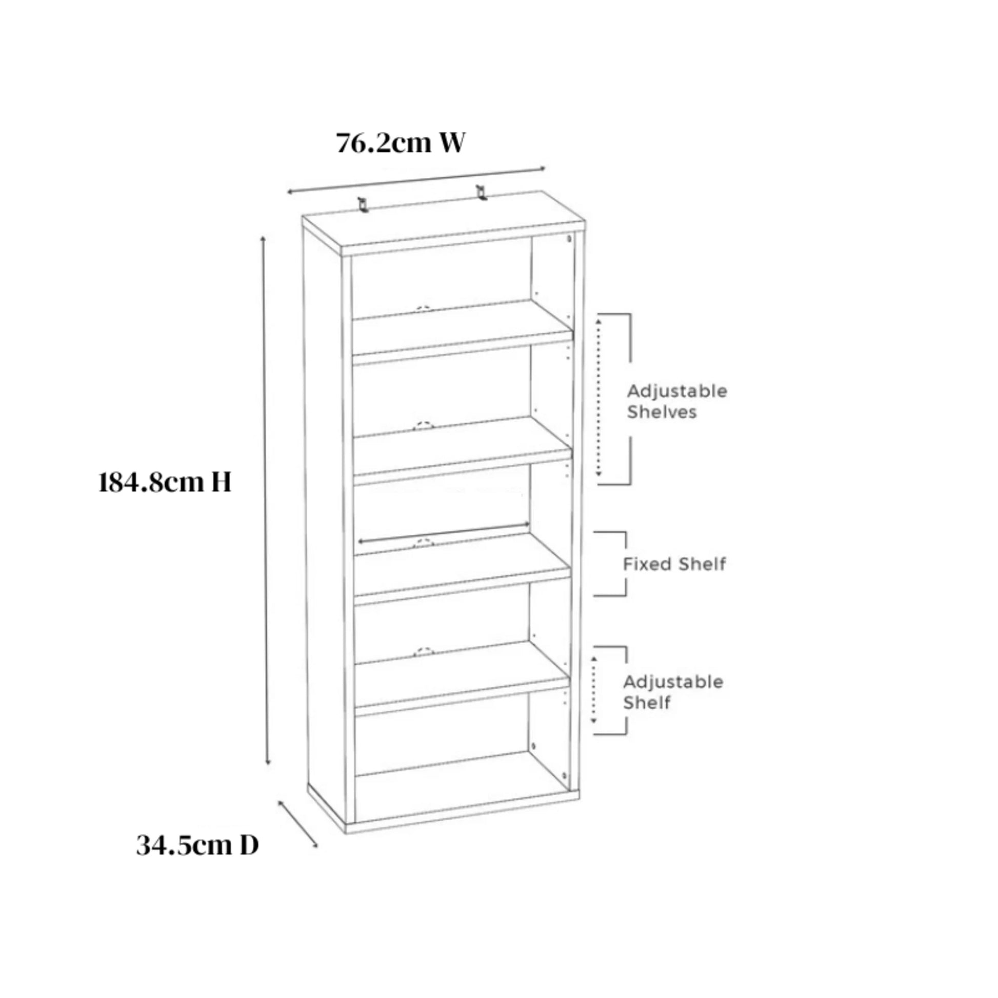 Loft Newton Bookcase, 5-Tier
