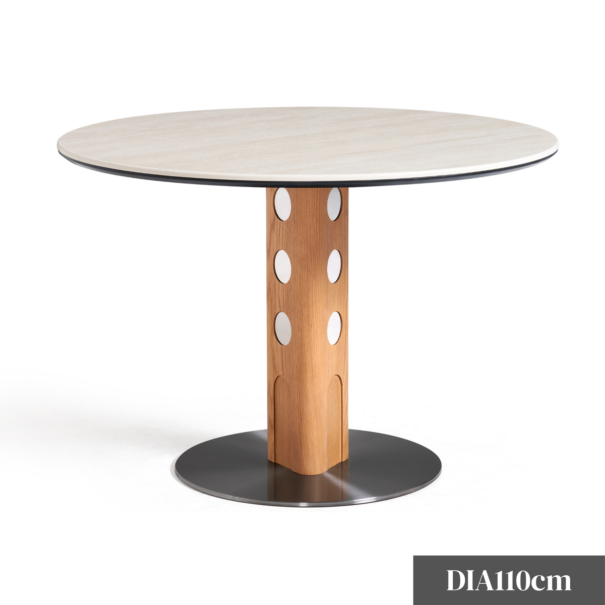 Linspire Sloane Dining Table, Stone & Natural Wood