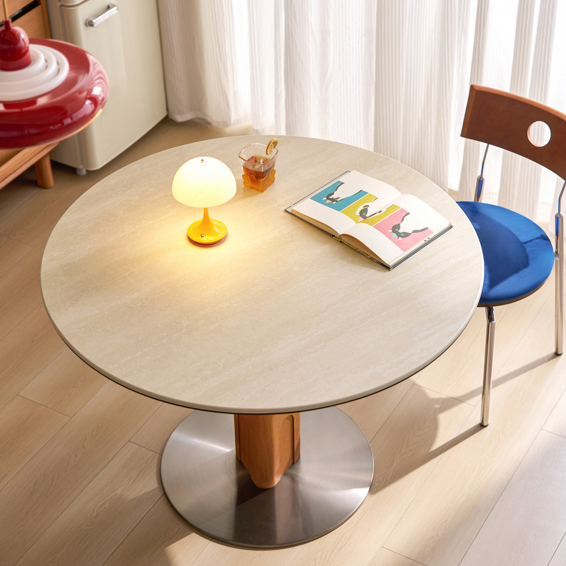 Linspire Sloane Dining Table, Stone & Natural Wood