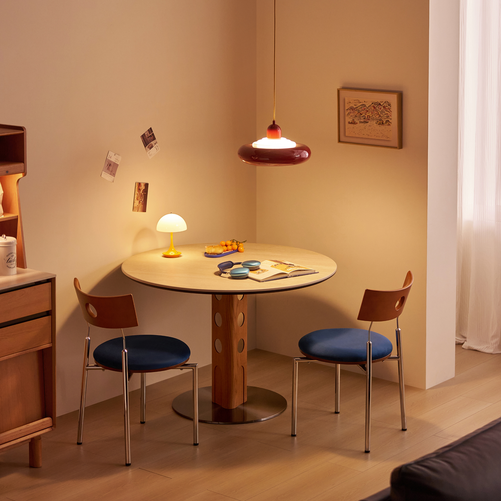 Linspire Sloane Dining Table, Stone & Natural Wood