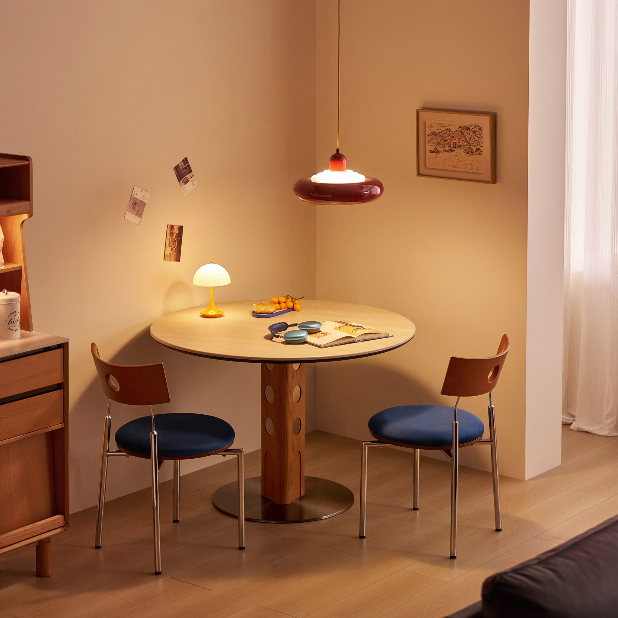 Linspire Sloane Dining Table, Stone & Natural Wood